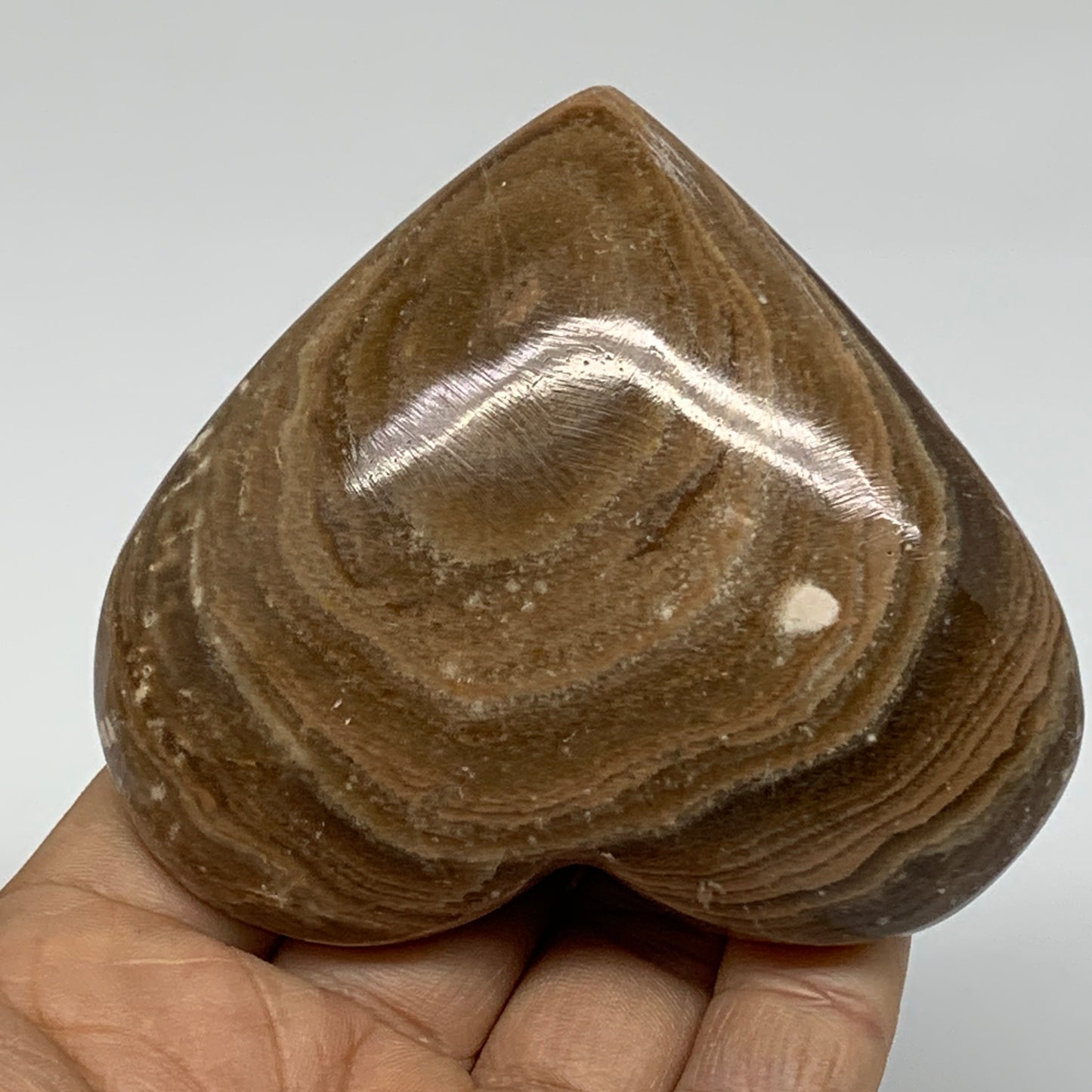 0.42 lbs, 2.8"x3.1"x1.2", Cherry Blossom Flower Agate Heart Crystal, B37181