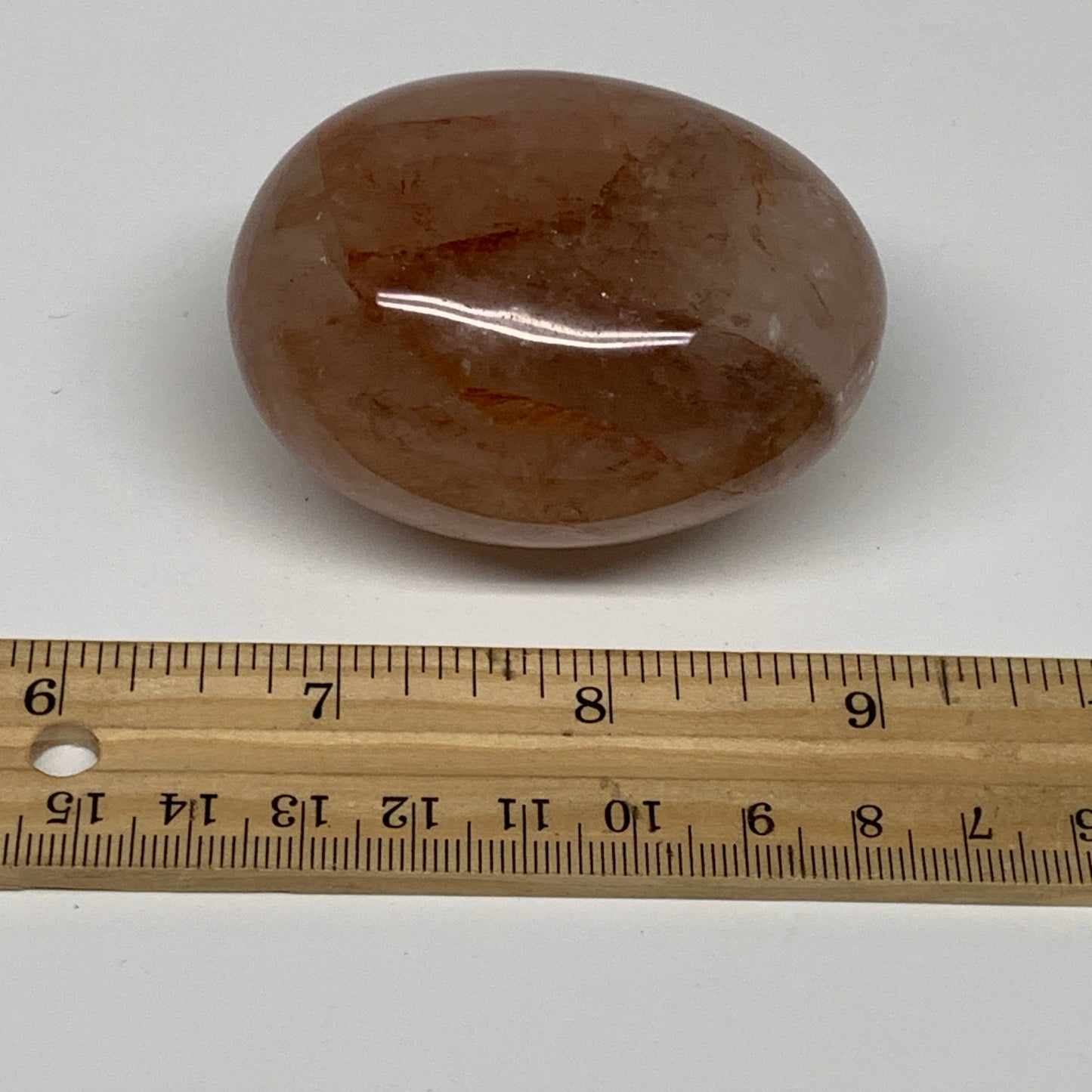 178.3g,2.4"x1.9"x1.5", Red Hematoid Fire Quartz Palm-Stone Crystal Polished, B30