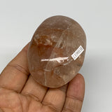 110.7g,2.4"x1.8"x1", Red Hematoid Fire Quartz Palm-Stone Crystal Polished, B3061