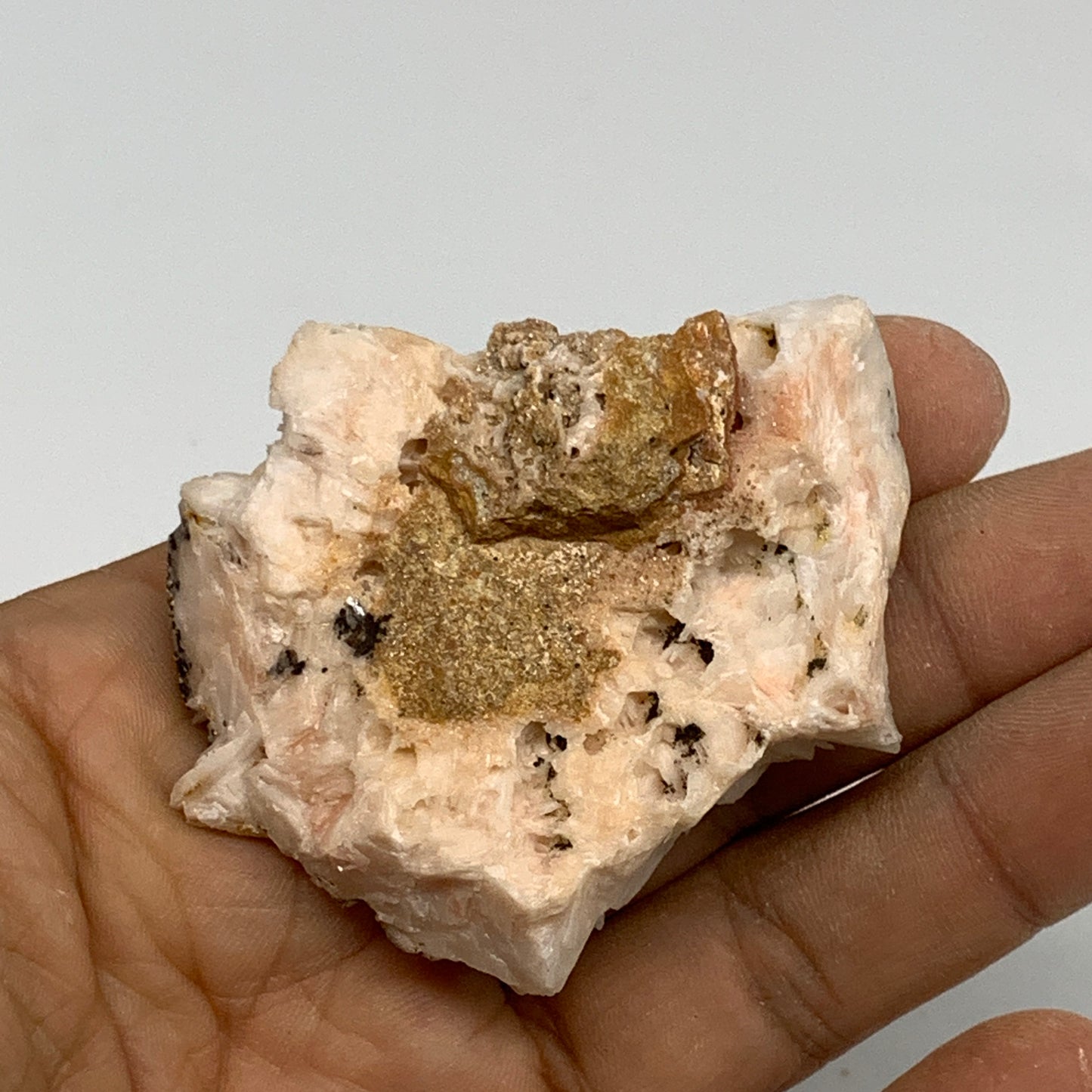 87.1g, 2.1"x2"x0.9", Natural Golden Barite Mineral Specimen @Morocco, B33509