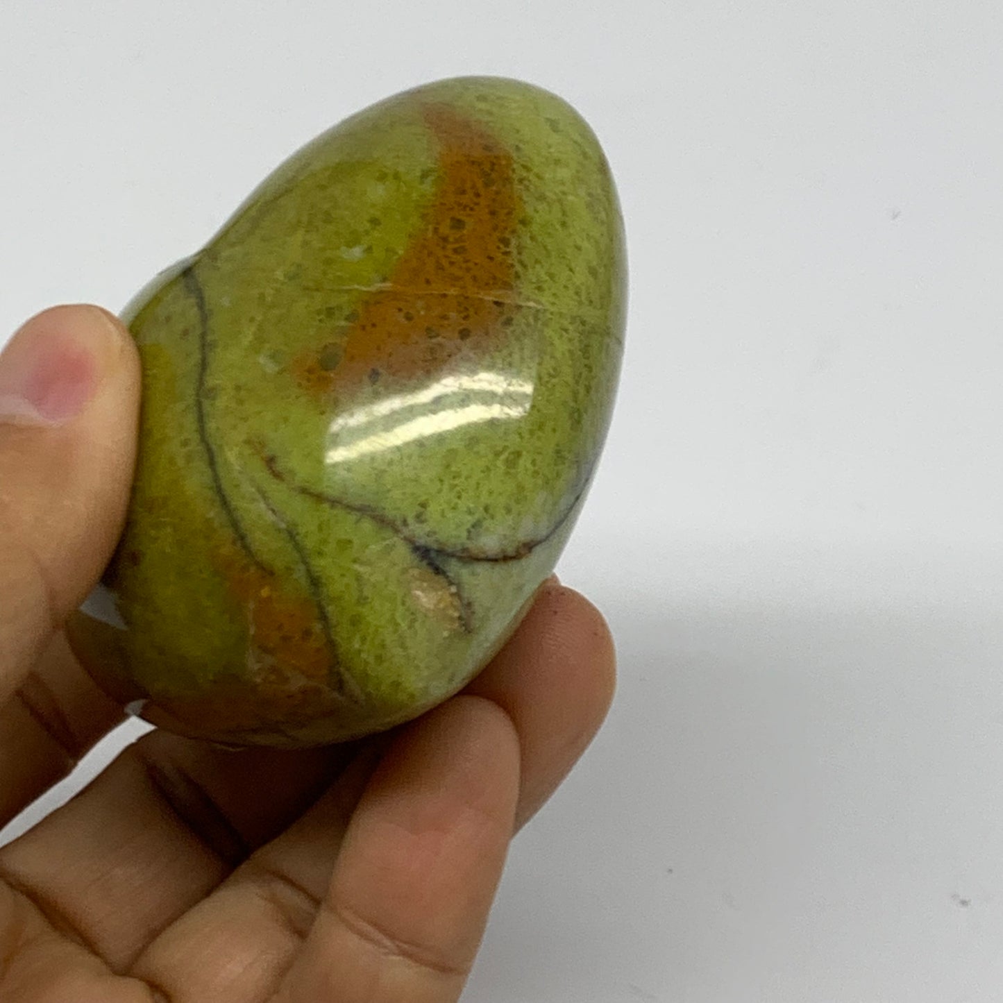 0.36 lbs, 2.5"x2.7"x1.6", Green Opal Heart Polished Gemstone Crystal, B37972