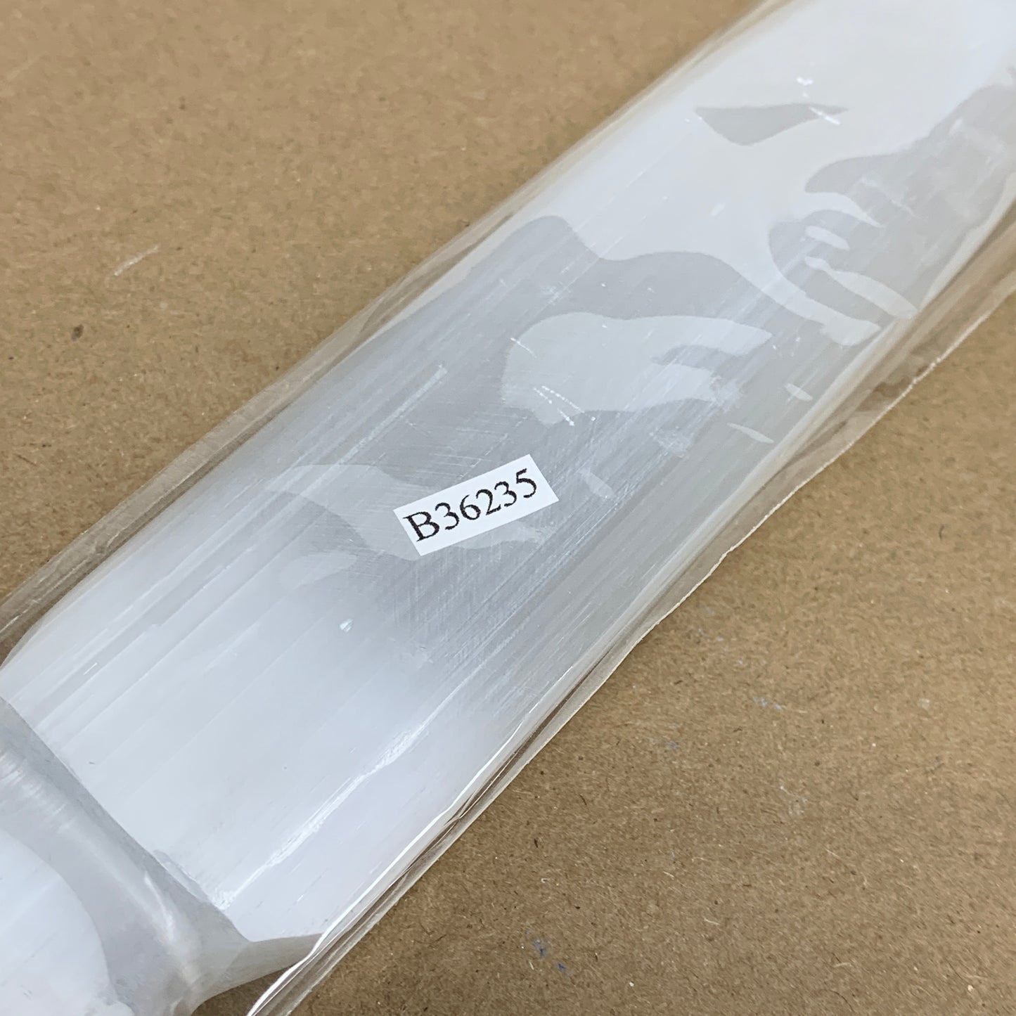 360g, 11.5"x1.6"x0.7", Natural Selenite Crystal Dagger (Satin Spar), B36235