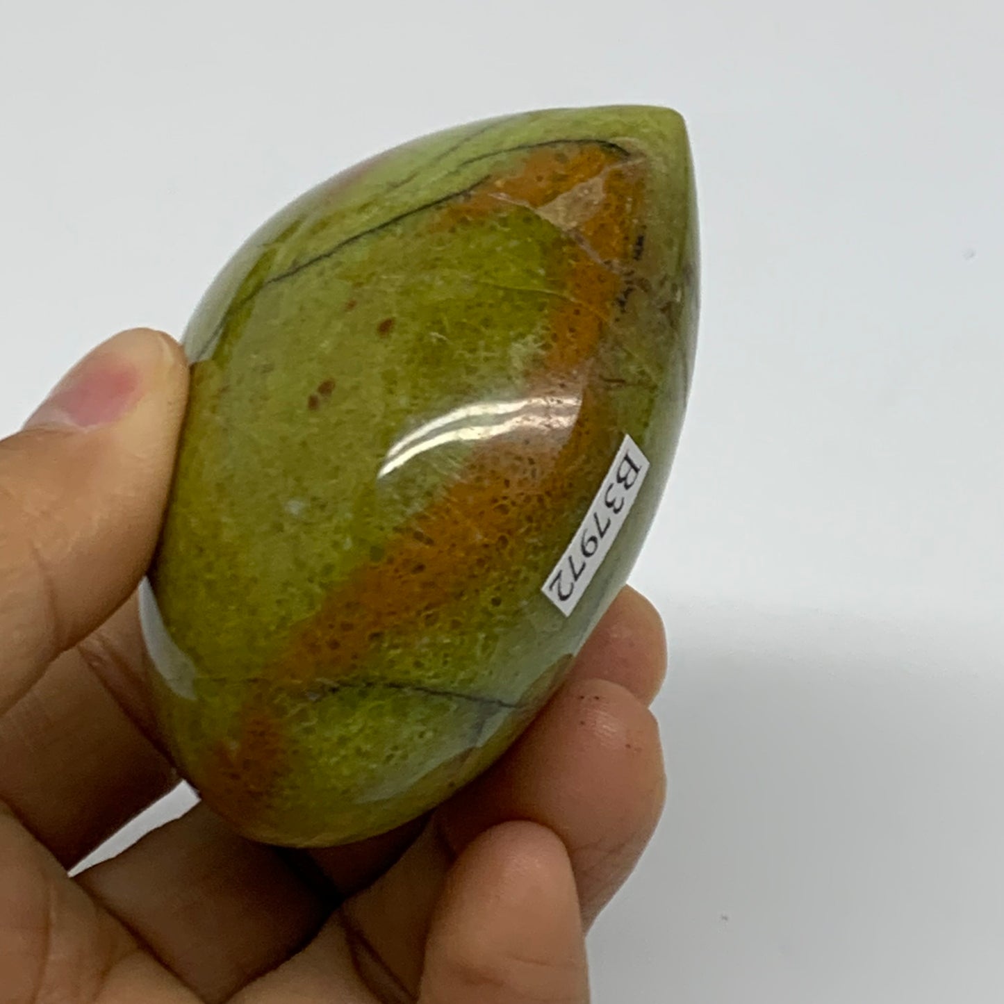 0.36 lbs, 2.5"x2.7"x1.6", Green Opal Heart Polished Gemstone Crystal, B37972