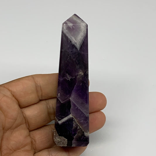 112.1g, 3.7"x1", Natural Amethyst Tower Point Obelisk @Brazil, B31525