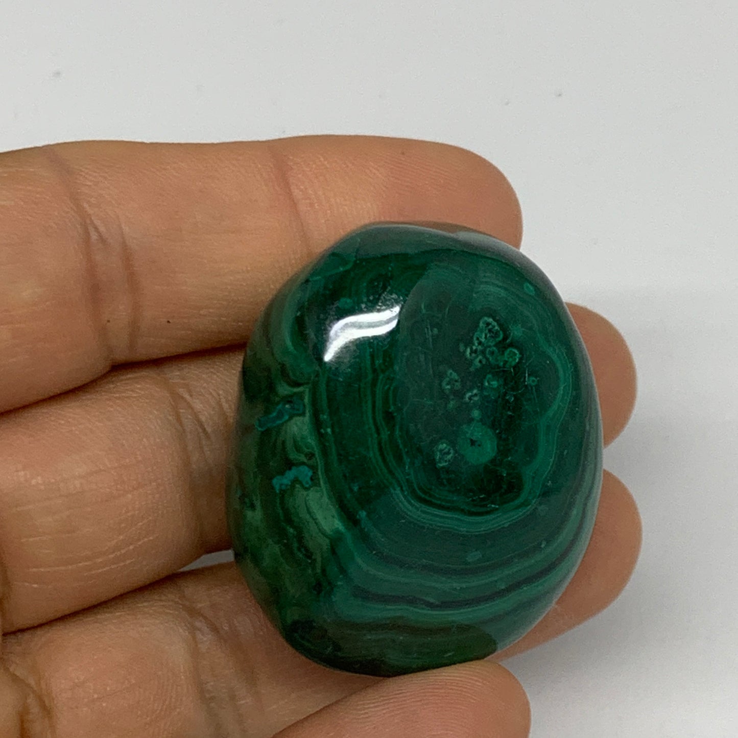 161.1g, 1.3"-1.6", 3pcs, Natural Small Malachite Tumbled Polished, B32834