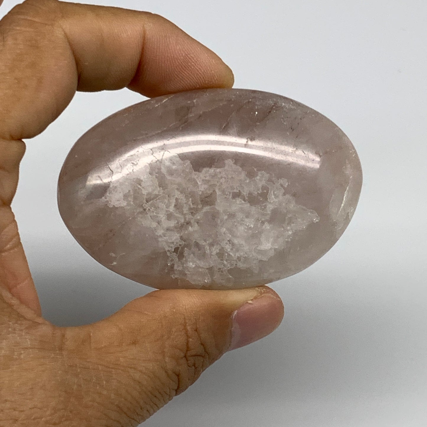 78.9g,2.4"x1.6"x0.7", Red Hematoid Fire Quartz Palm-Stone Crystal Polished, B306