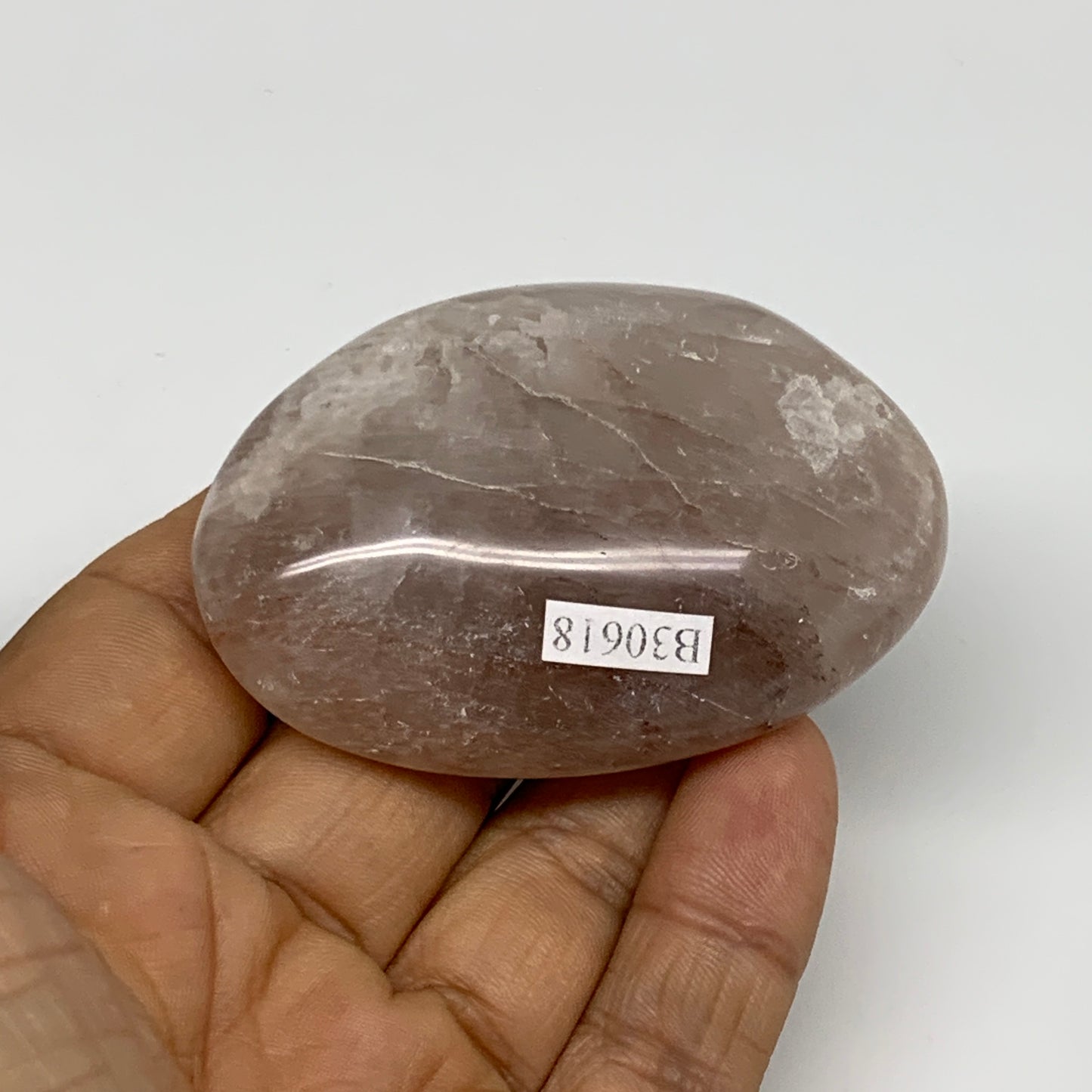 78.9g,2.4"x1.6"x0.7", Red Hematoid Fire Quartz Palm-Stone Crystal Polished, B306