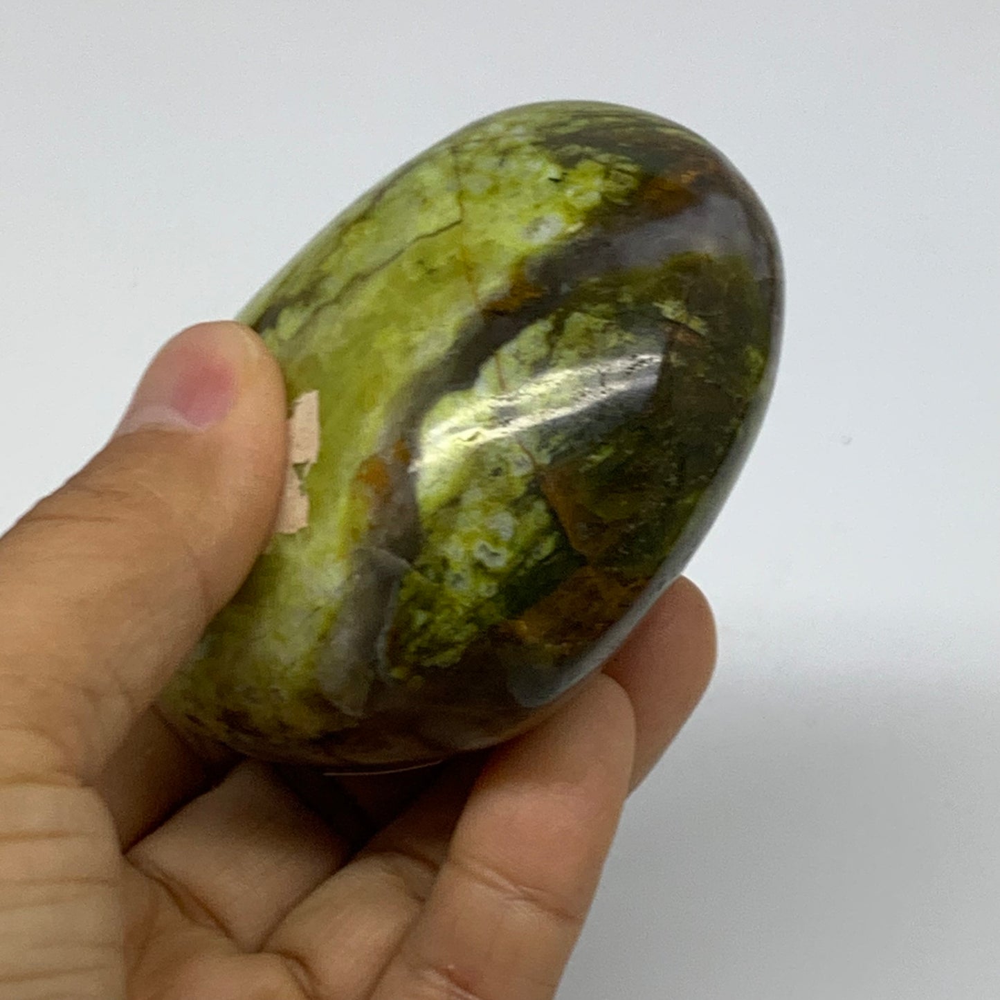 0.56 lbs, 2.5"x3.1"x1.6", Green Opal Heart Polished Gemstone Crystal, B37973