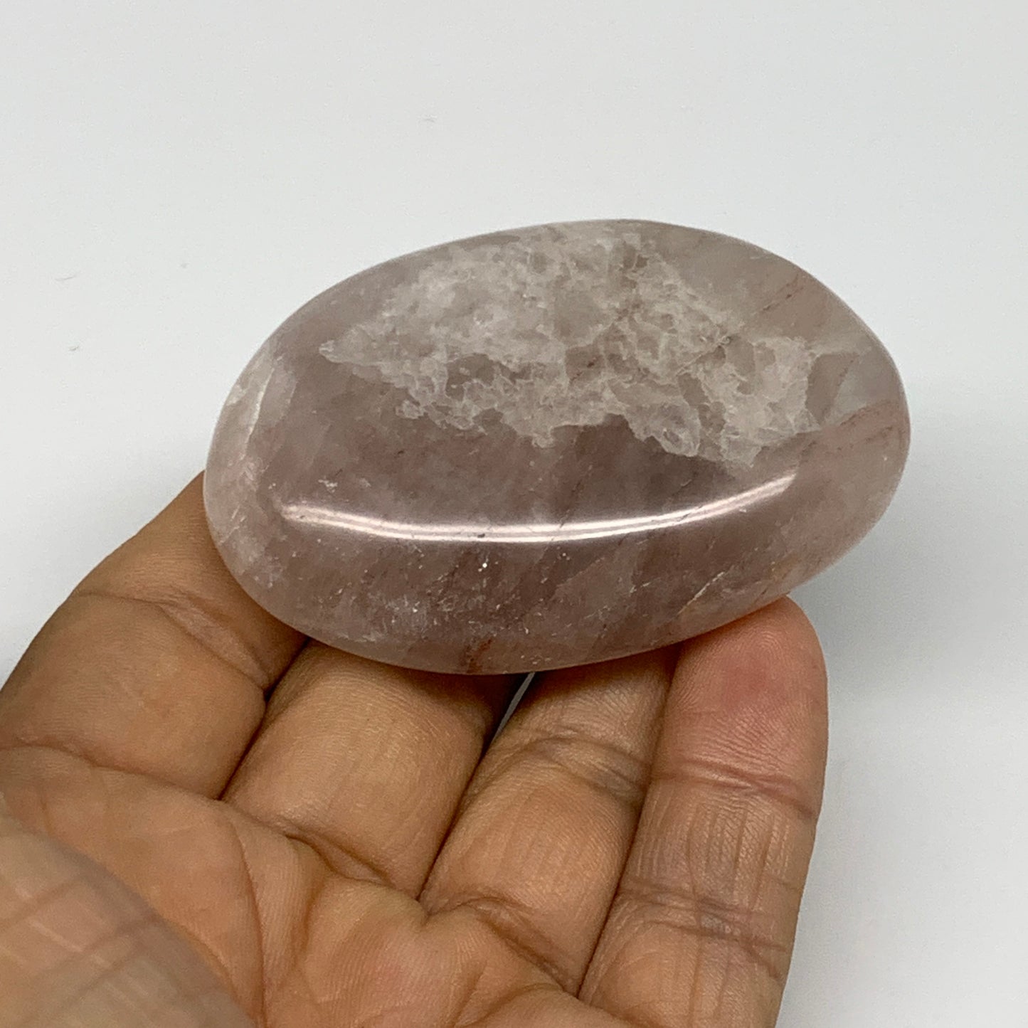 78.9g,2.4"x1.6"x0.7", Red Hematoid Fire Quartz Palm-Stone Crystal Polished, B306