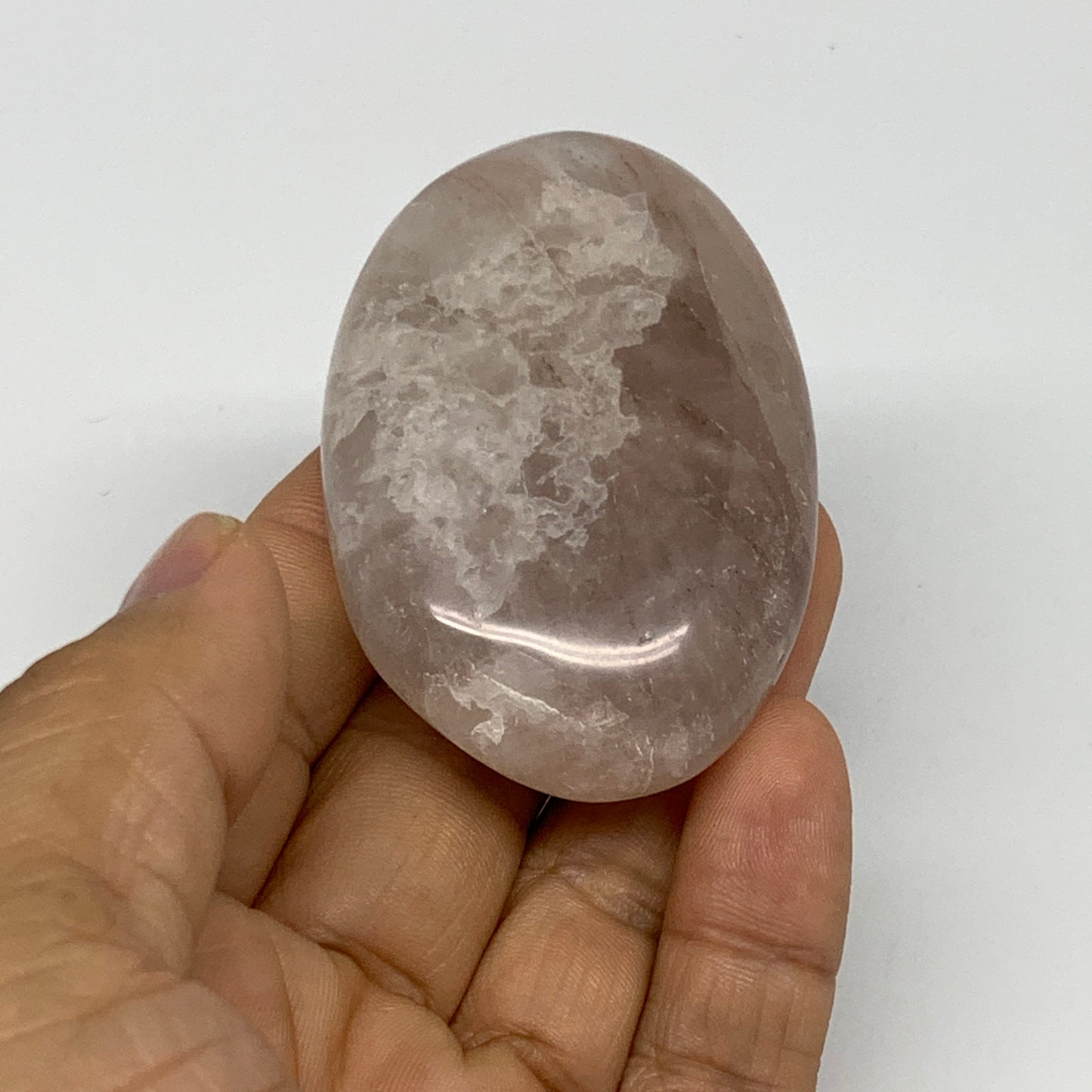 78.9g,2.4"x1.6"x0.7", Red Hematoid Fire Quartz Palm-Stone Crystal Polished, B306