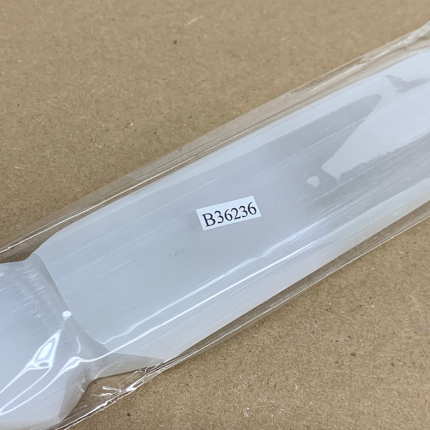 360g, 11.5"x1.6"x0.8", Natural Selenite Crystal Dagger (Satin Spar), B36236