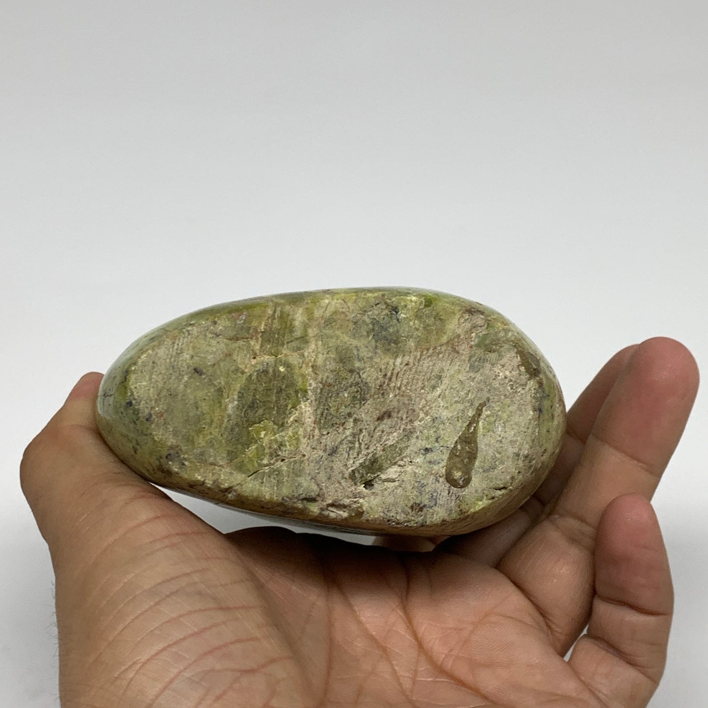 1.2 lbs, 3.9"x3.6"x1.9", Green Opal Crystal Freeform Polished Gemstone, B34141
