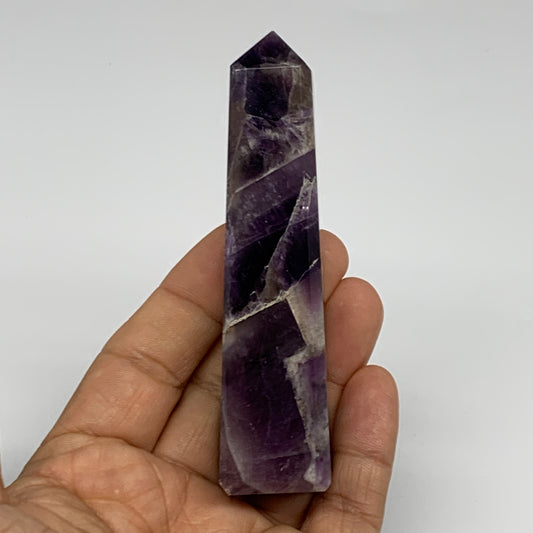 100g, 3.8"x0.9", Natural Amethyst Tower Point Obelisk @Brazil, B31526