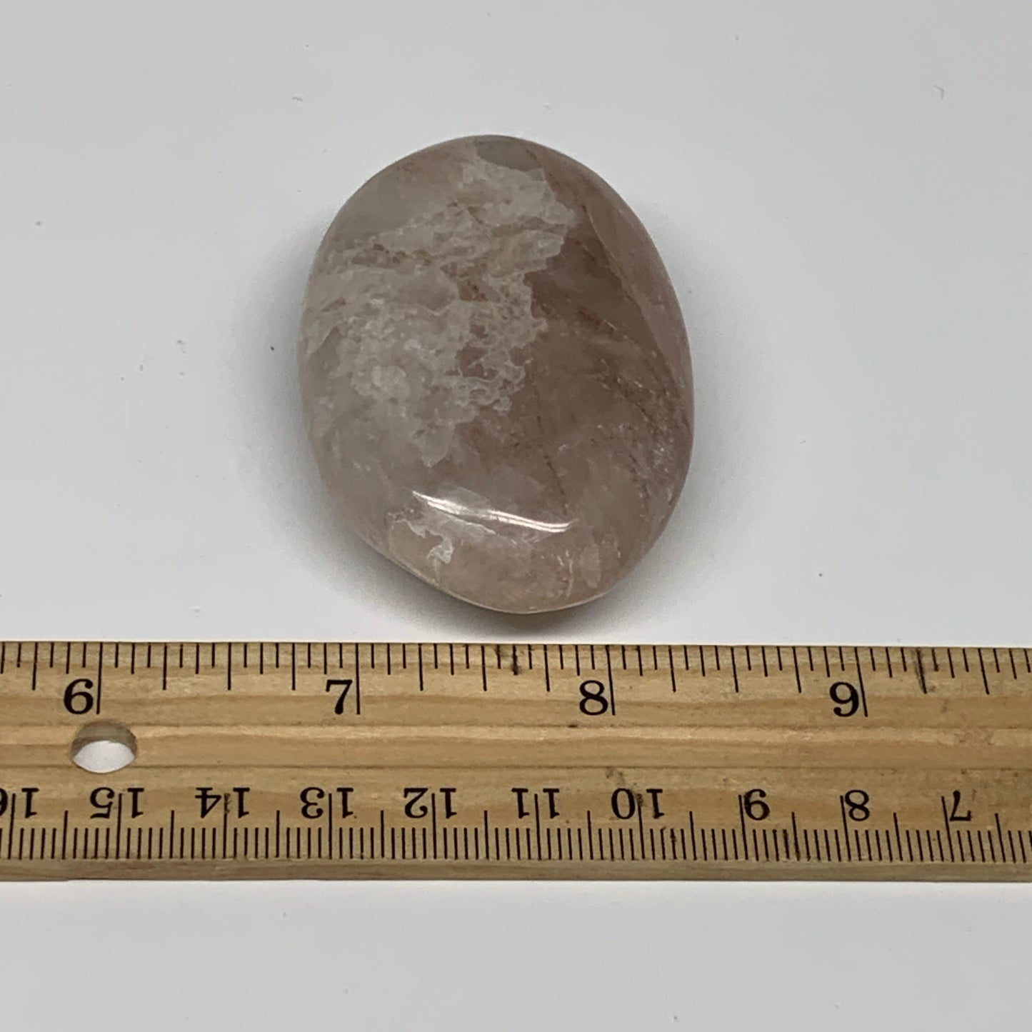 78.9g,2.4"x1.6"x0.7", Red Hematoid Fire Quartz Palm-Stone Crystal Polished, B306