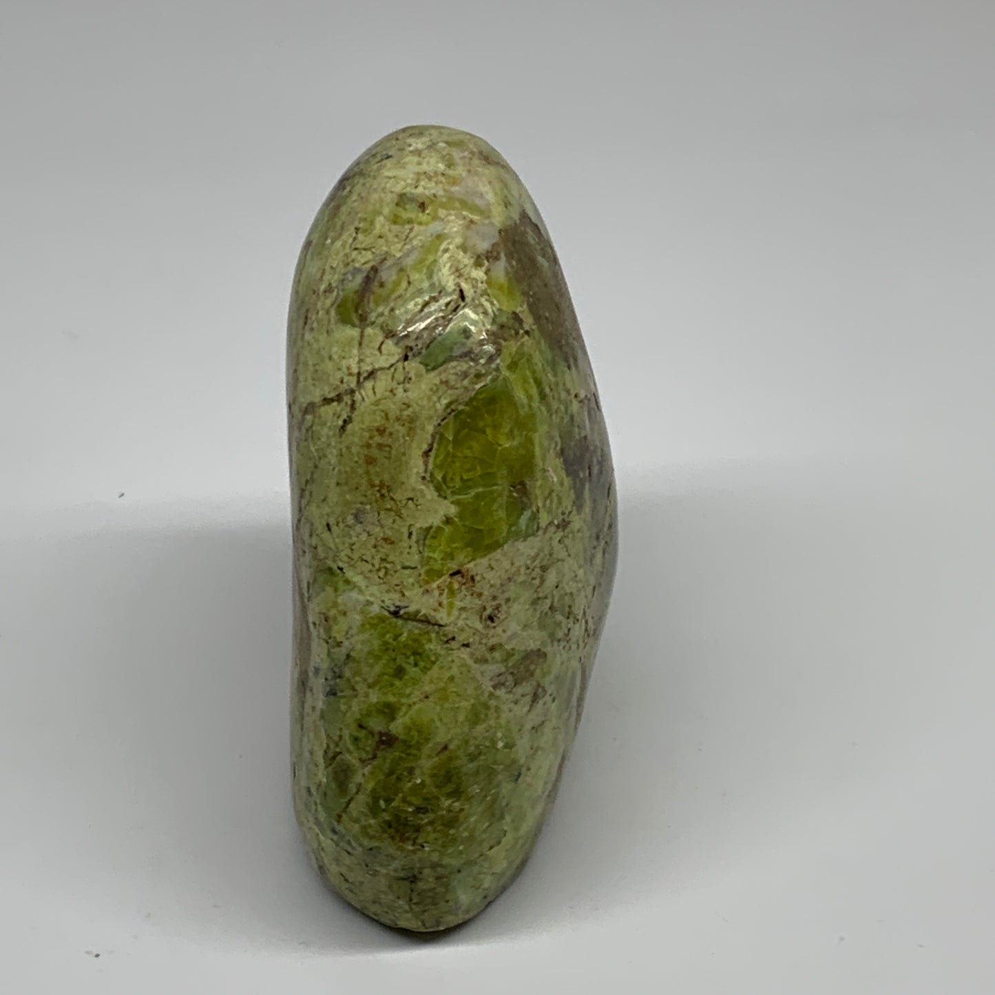 1.2 lbs, 3.9"x3.6"x1.9", Green Opal Crystal Freeform Polished Gemstone, B34141