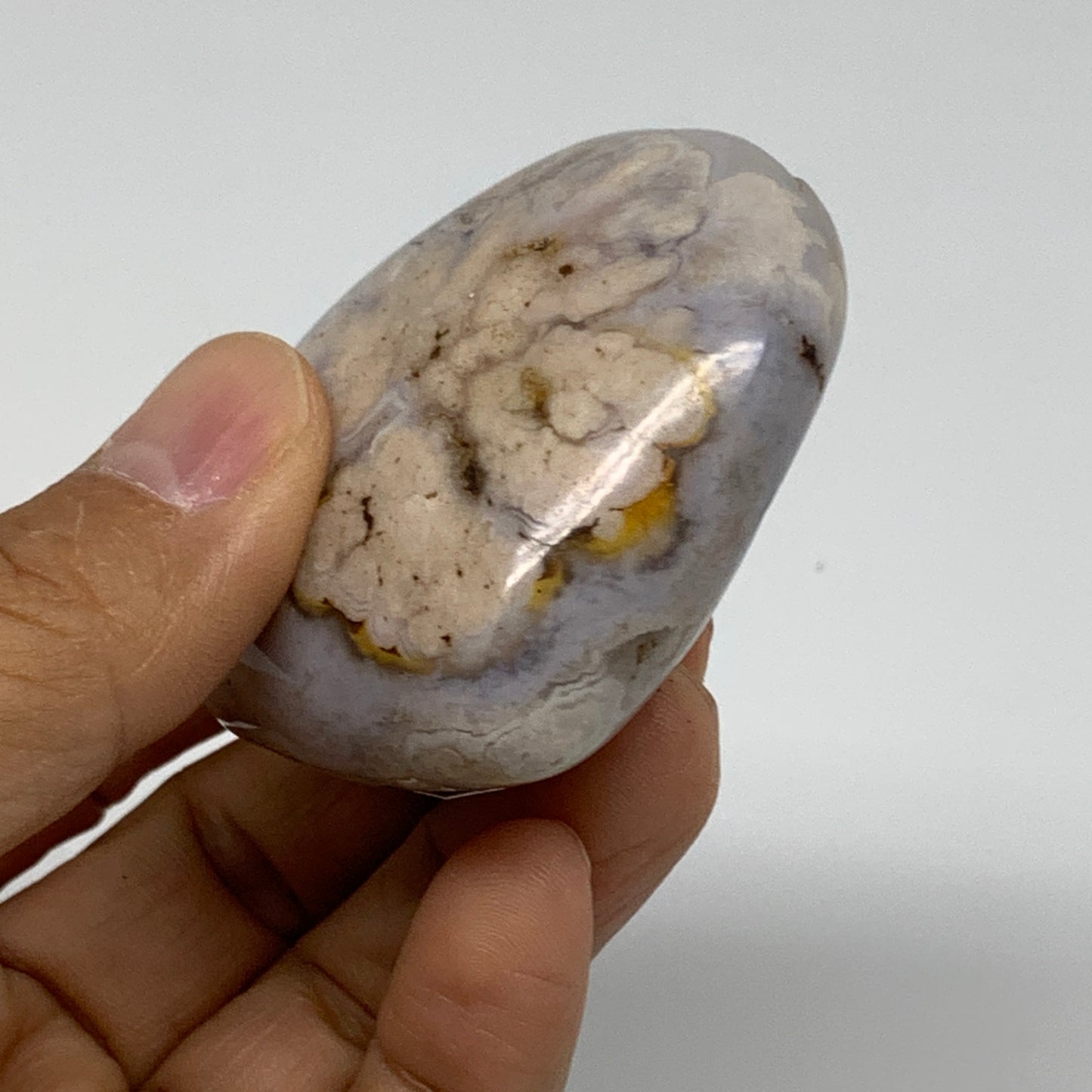 0.24 lbs, 2"x2.3"x1.1", Cherry Blossom Flower Agate Heart Crystal, B37178