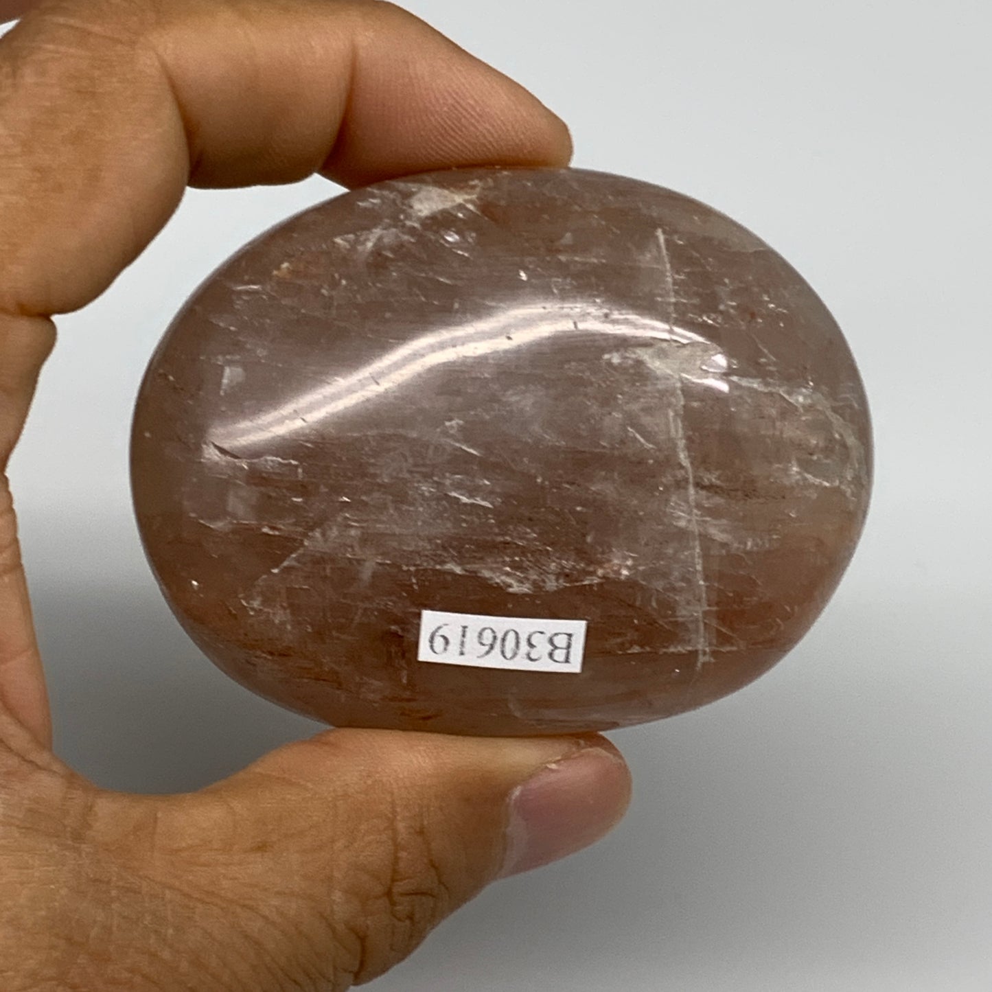 139.6g,2.5"x1.9"x1.1", Red Hematoid Fire Quartz Palm-Stone Crystal Polished, B30