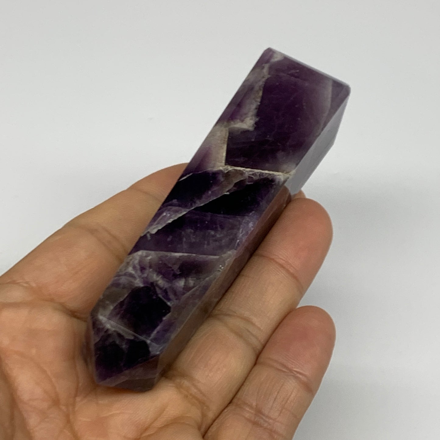 100g, 3.8"x0.9", Natural Amethyst Tower Point Obelisk @Brazil, B31526
