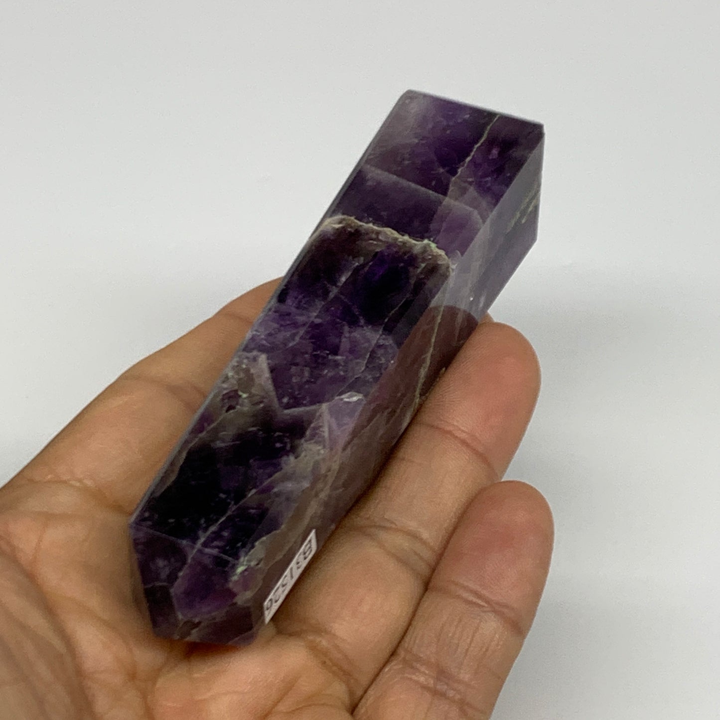 100g, 3.8"x0.9", Natural Amethyst Tower Point Obelisk @Brazil, B31526