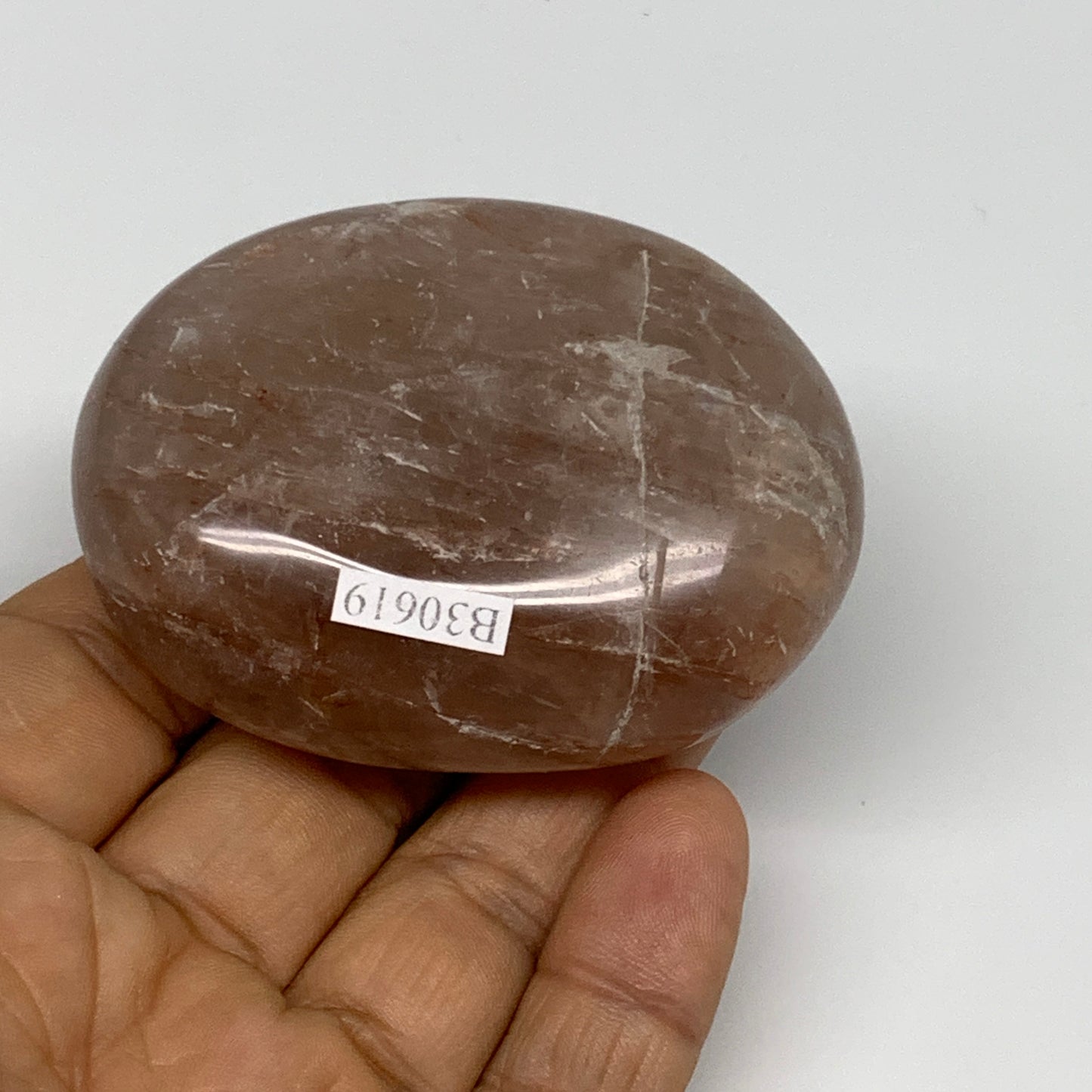 139.6g,2.5"x1.9"x1.1", Red Hematoid Fire Quartz Palm-Stone Crystal Polished, B30