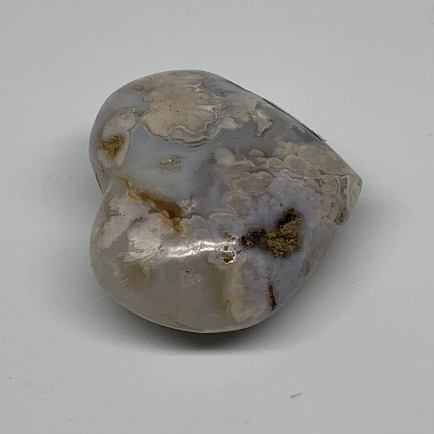 0.24 lbs, 2"x2.3"x1.1", Cherry Blossom Flower Agate Heart Crystal, B37178