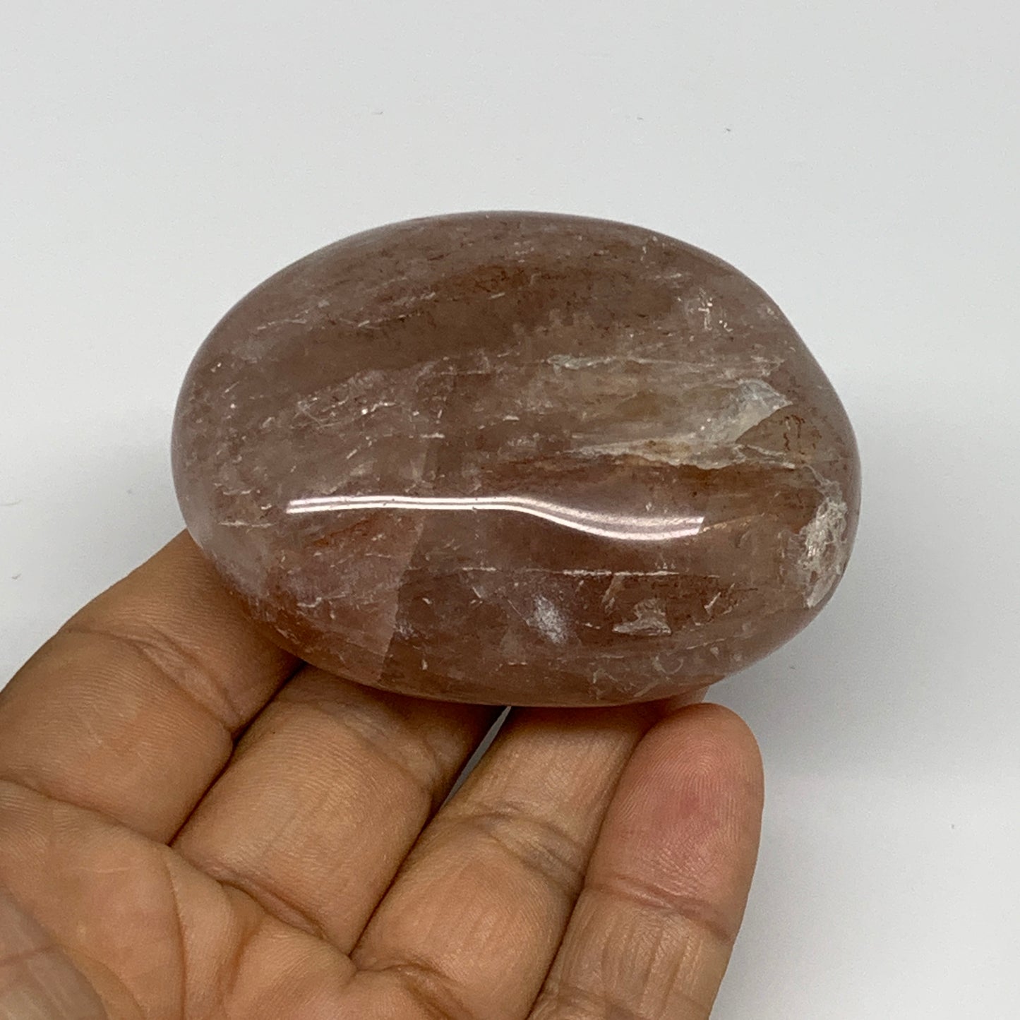 139.6g,2.5"x1.9"x1.1", Red Hematoid Fire Quartz Palm-Stone Crystal Polished, B30