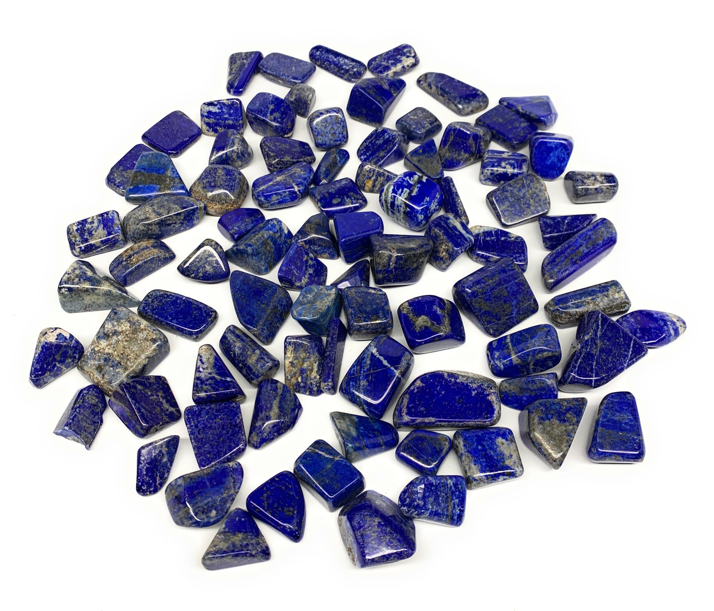 2.2 lb, 0.6"-1.9",83 pcs, Lapis Lazuli Tumbled Stone Polished, B26894