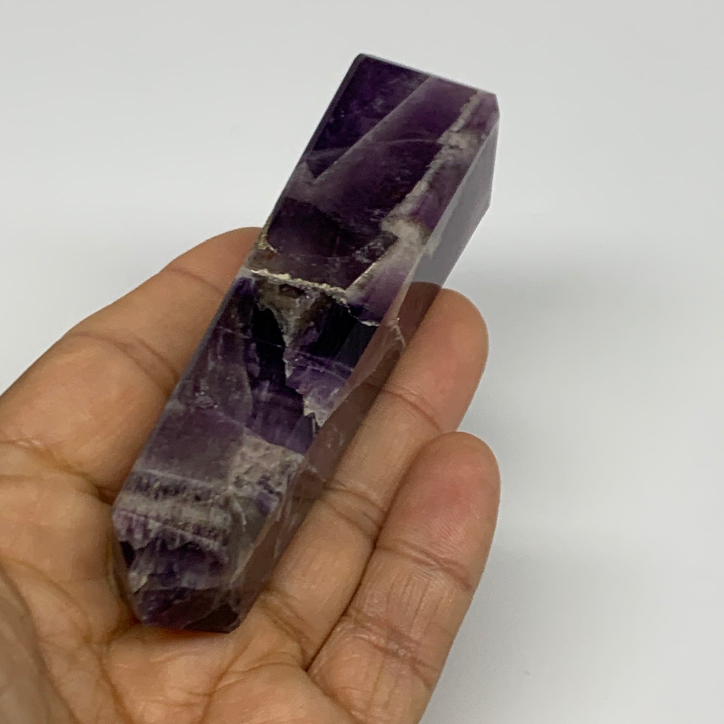 100g, 3.8"x0.9", Natural Amethyst Tower Point Obelisk @Brazil, B31526