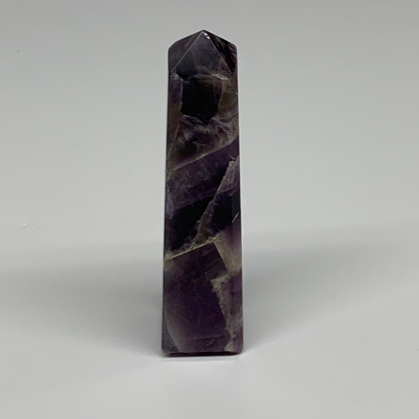 100g, 3.8"x0.9", Natural Amethyst Tower Point Obelisk @Brazil, B31526