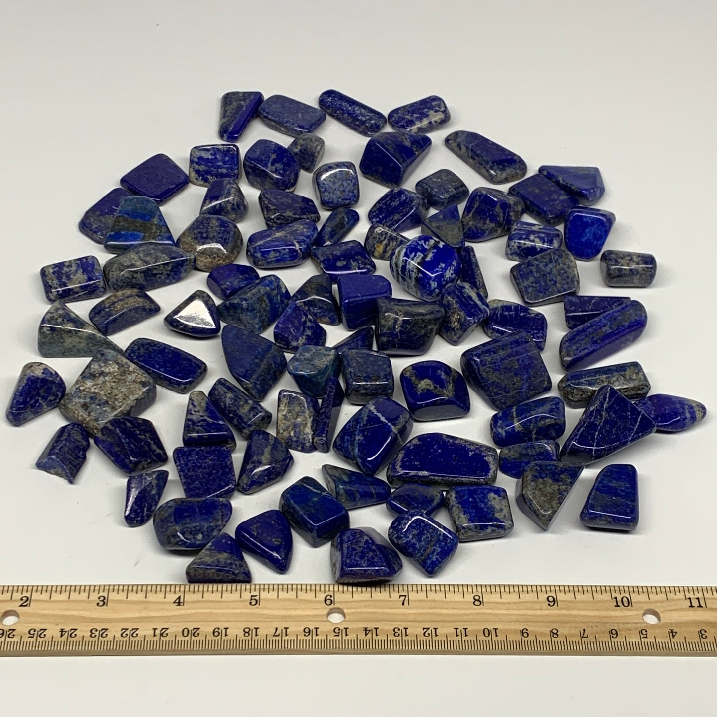 2.2 lb, 0.6"-1.9",83 pcs, Lapis Lazuli Tumbled Stone Polished, B26894
