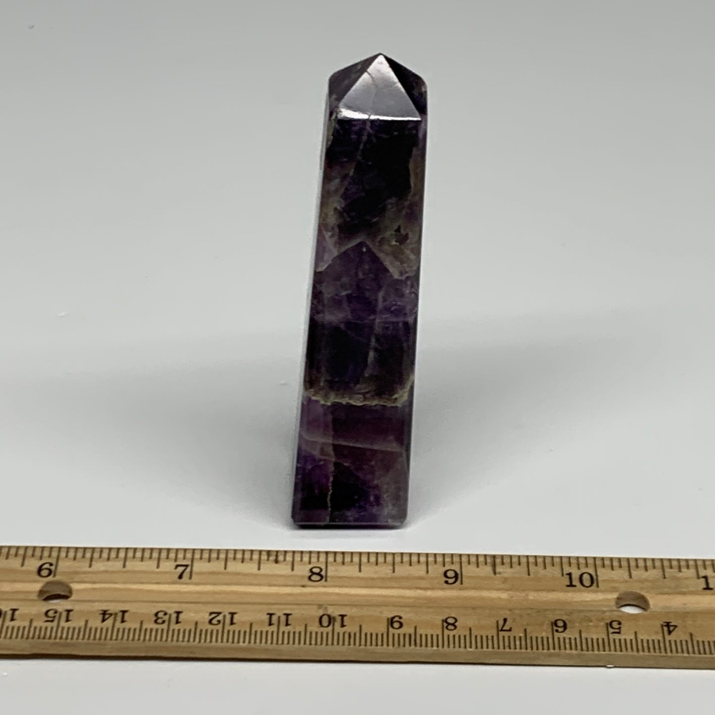 100g, 3.8"x0.9", Natural Amethyst Tower Point Obelisk @Brazil, B31526