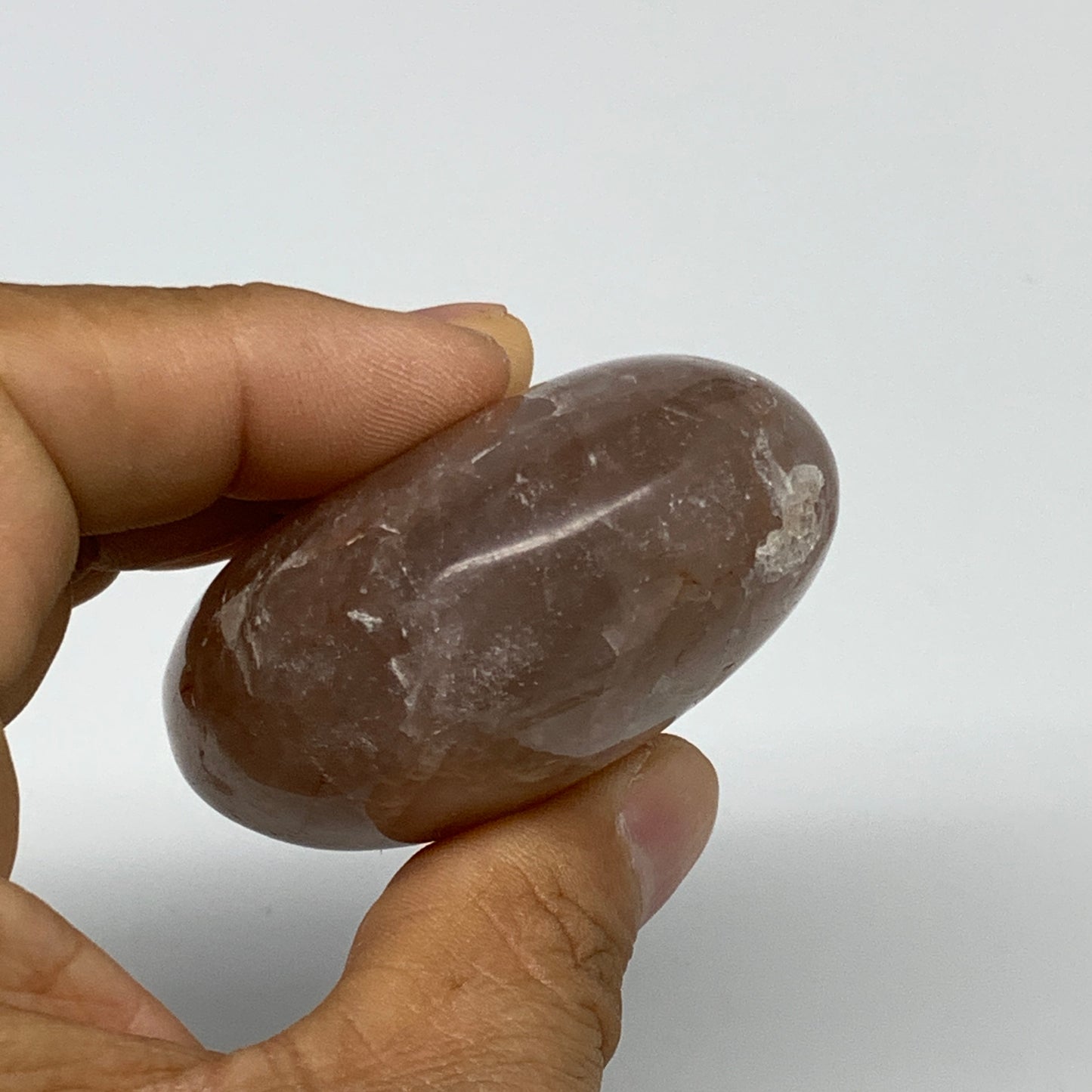 139.6g,2.5"x1.9"x1.1", Red Hematoid Fire Quartz Palm-Stone Crystal Polished, B30