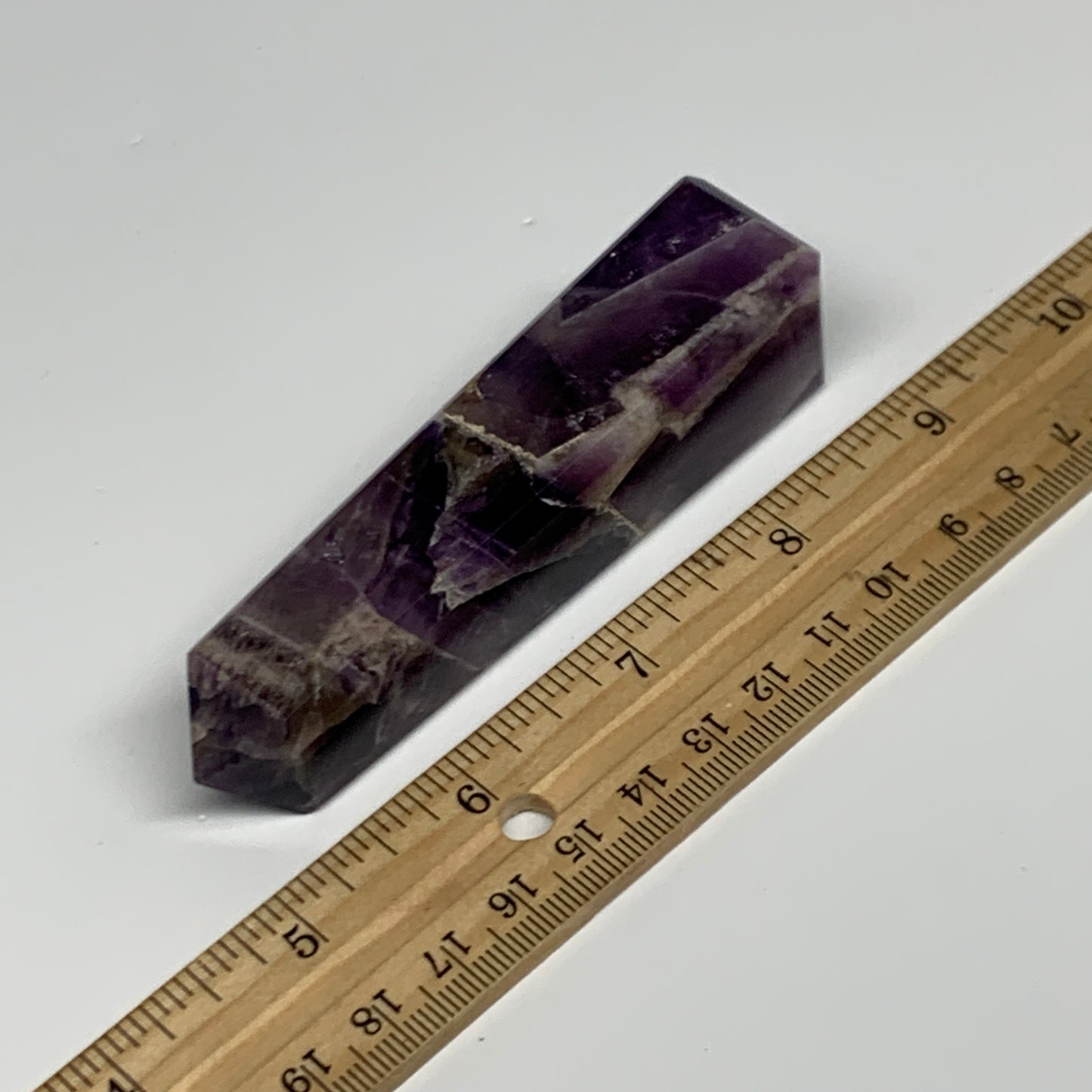 100g, 3.8"x0.9", Natural Amethyst Tower Point Obelisk @Brazil, B31526