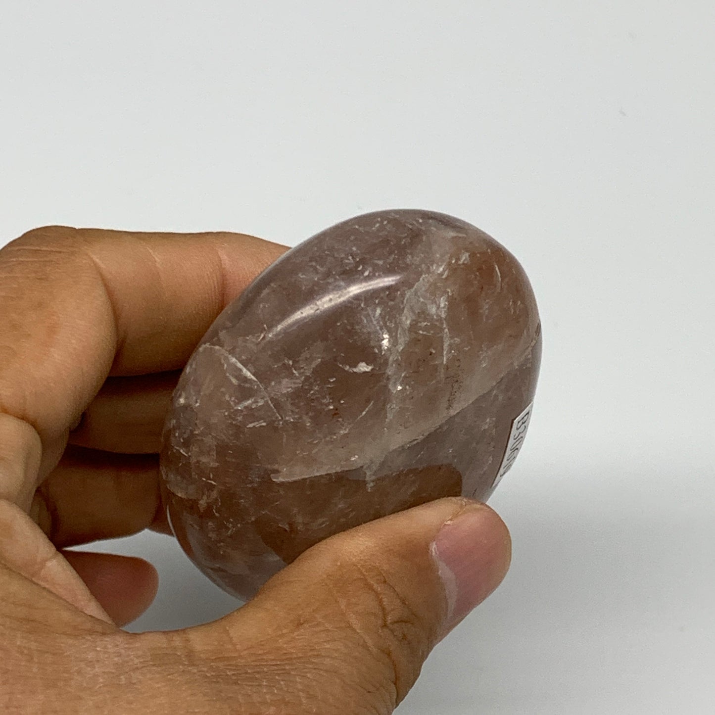 139.6g,2.5"x1.9"x1.1", Red Hematoid Fire Quartz Palm-Stone Crystal Polished, B30