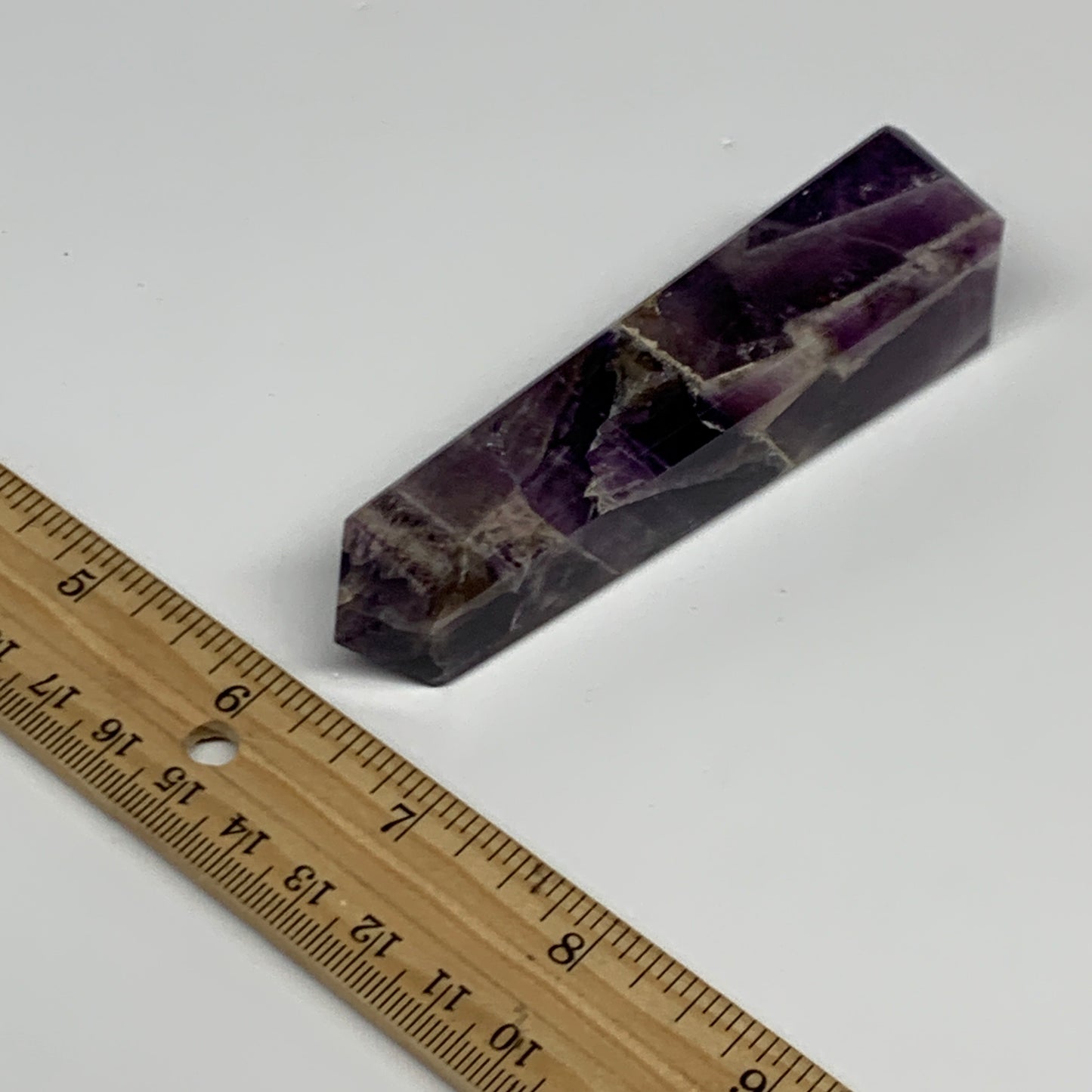 100g, 3.8"x0.9", Natural Amethyst Tower Point Obelisk @Brazil, B31526