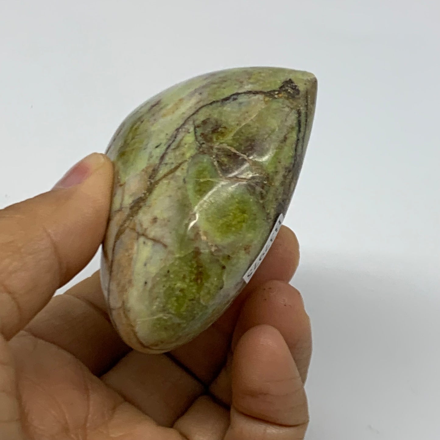 0.26 lbs, 2.3"x2.7"x1.3", Green Opal Heart Polished Gemstone Crystal, B37975