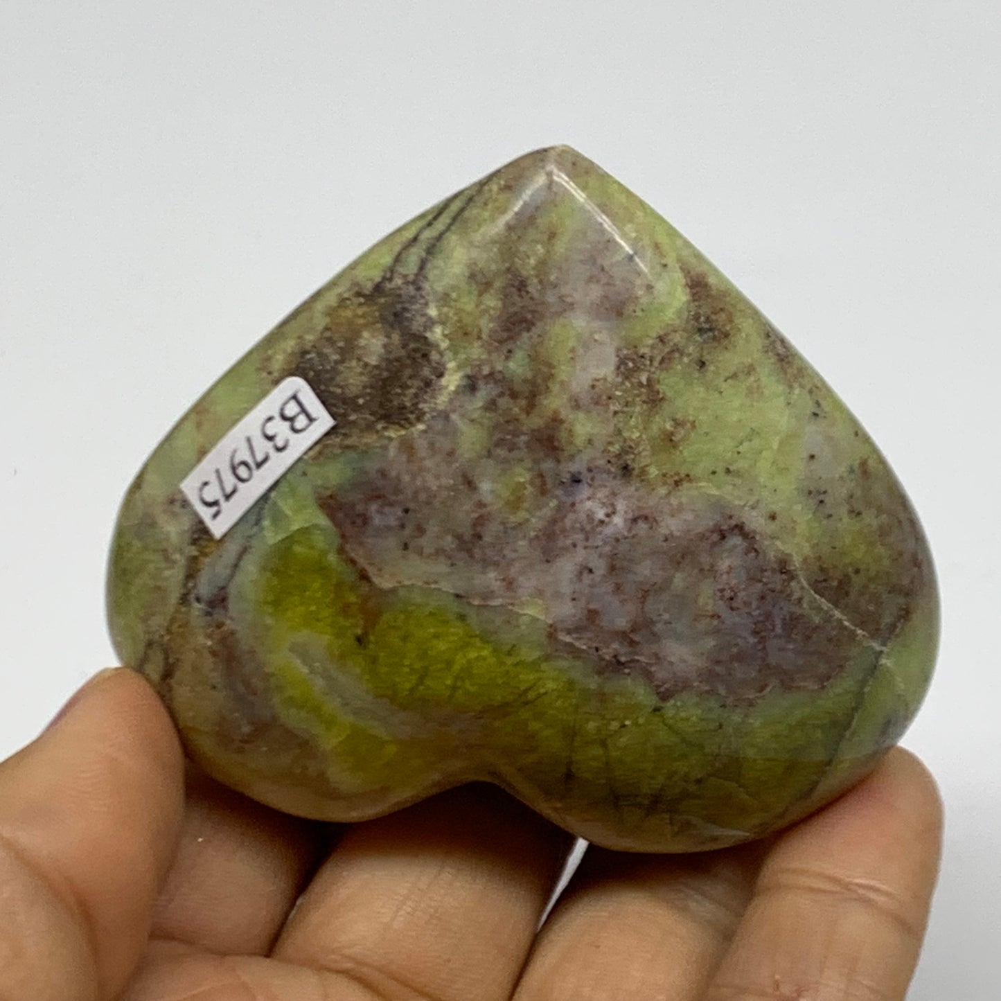 0.26 lbs, 2.3"x2.7"x1.3", Green Opal Heart Polished Gemstone Crystal, B37975