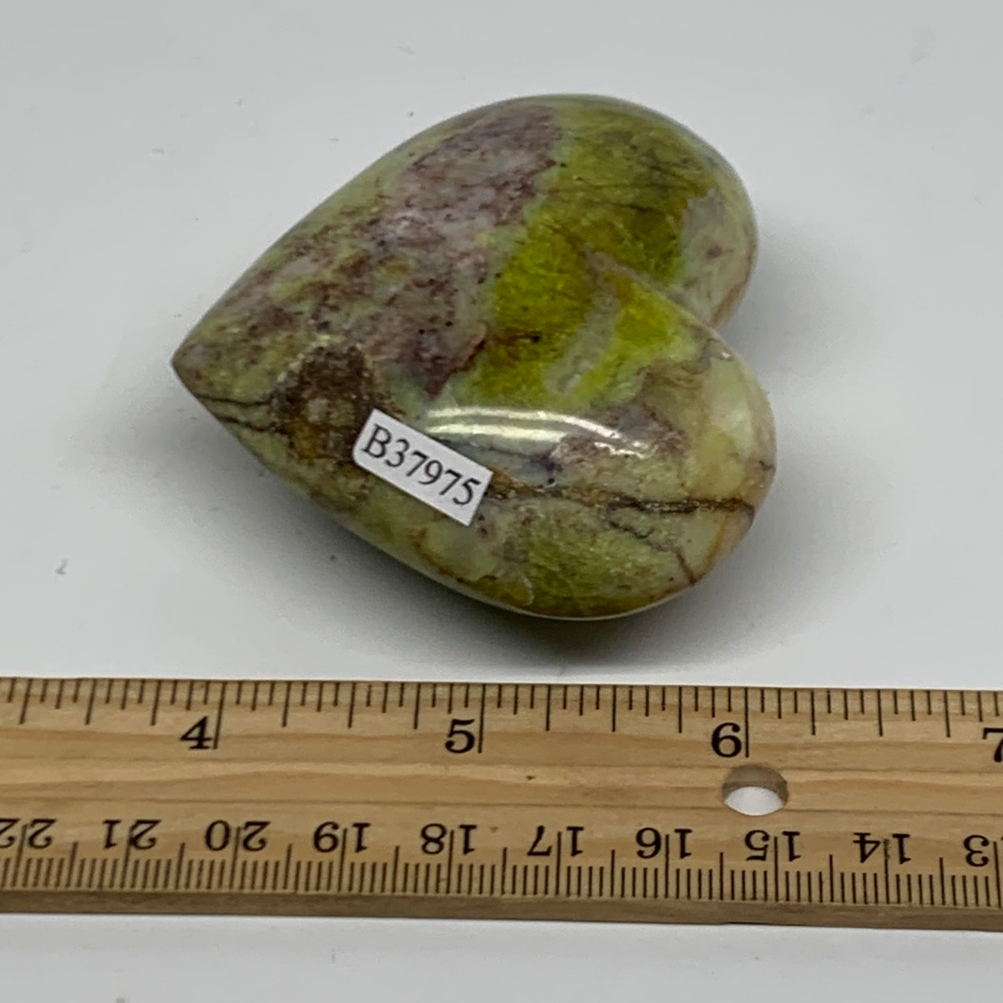 0.26 lbs, 2.3"x2.7"x1.3", Green Opal Heart Polished Gemstone Crystal, B37975