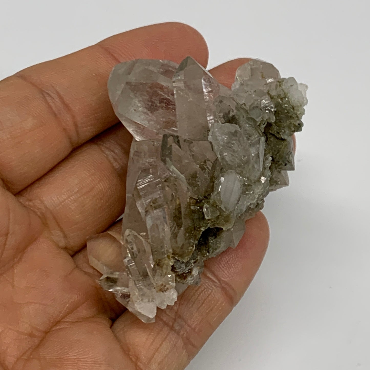 61.3g, 2.3"x1.2"x1.6", Chlorine Quartz Crystal Mineral,Specimen Terminated,B2768