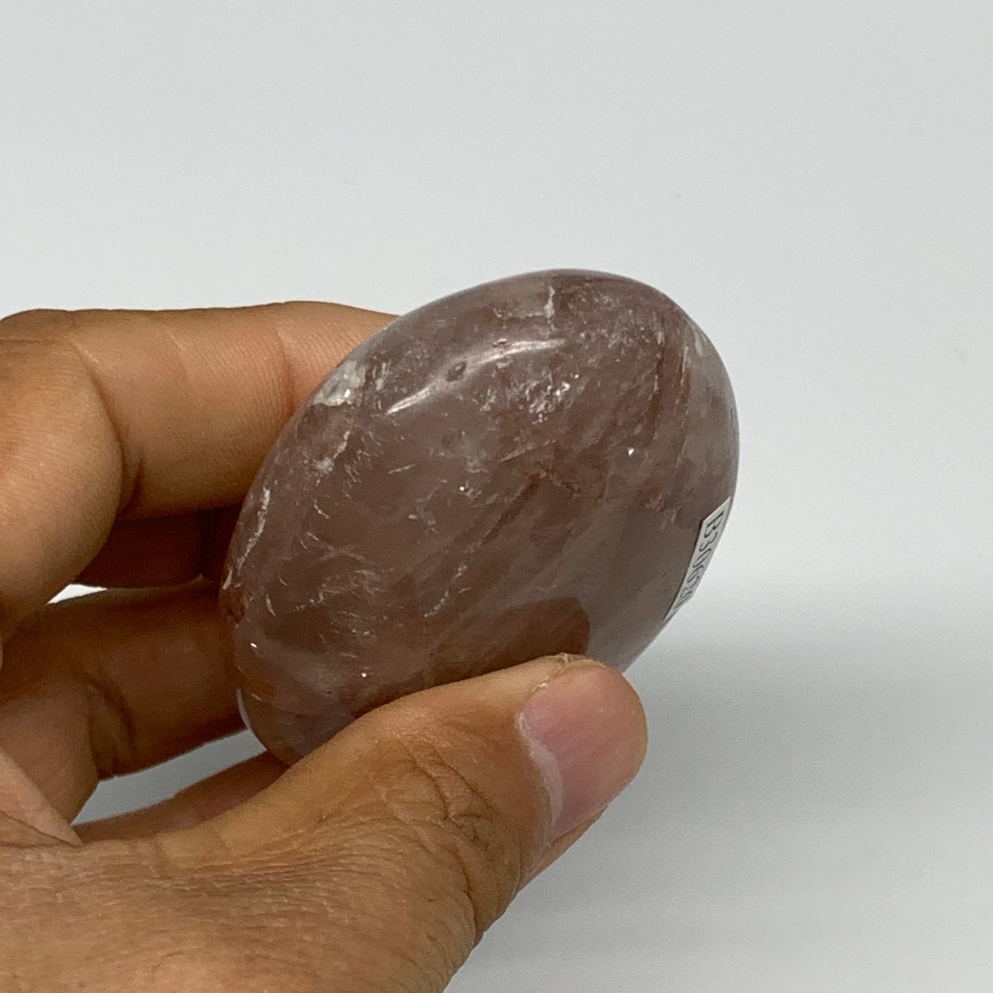 108.1g,2.6"x1.9"x0.9", Red Hematoid Fire Quartz Palm-Stone Crystal Polished, B30