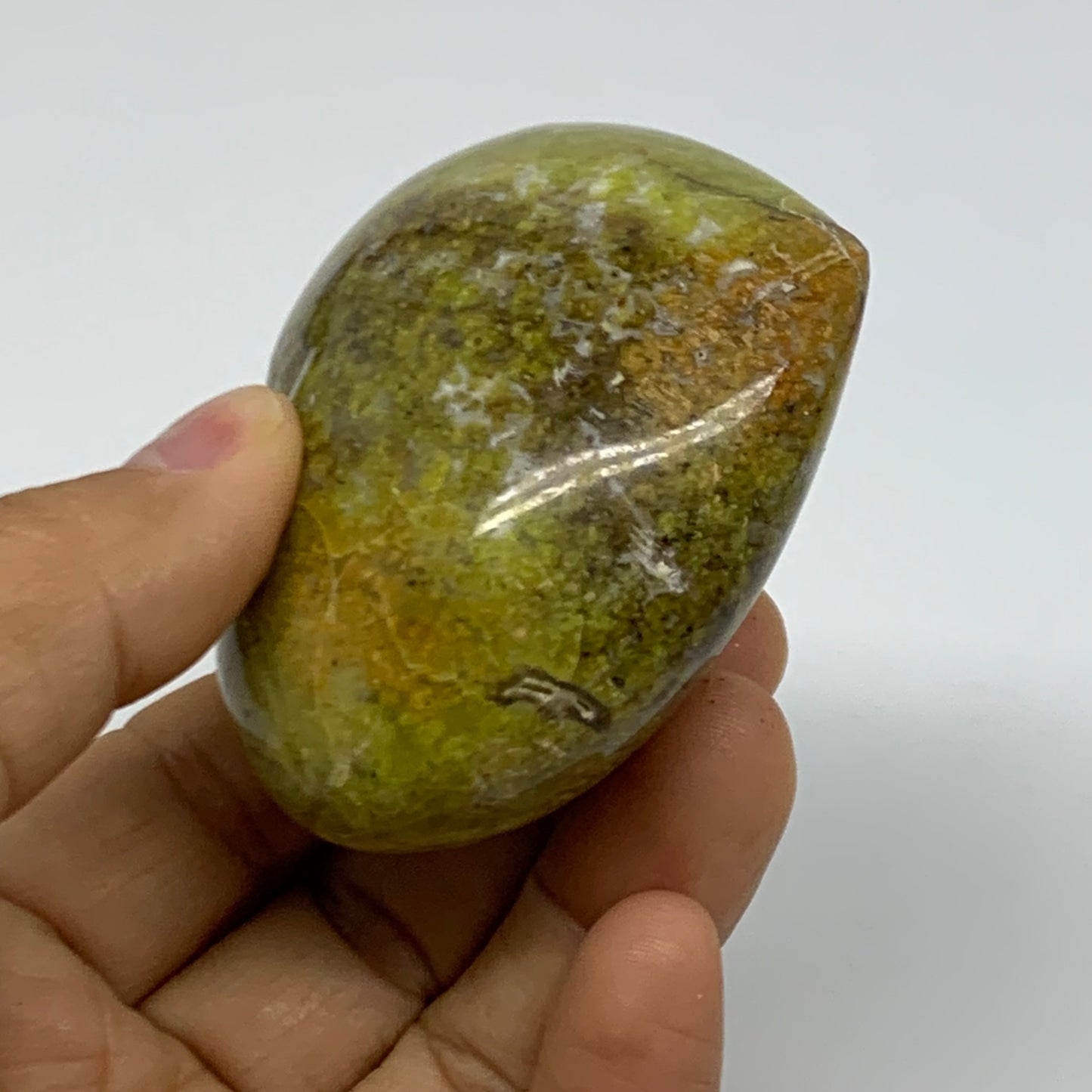 0.34 lbs, 2.3"x2.8"x1.3", Green Opal Heart Polished Gemstone Crystal, B37976