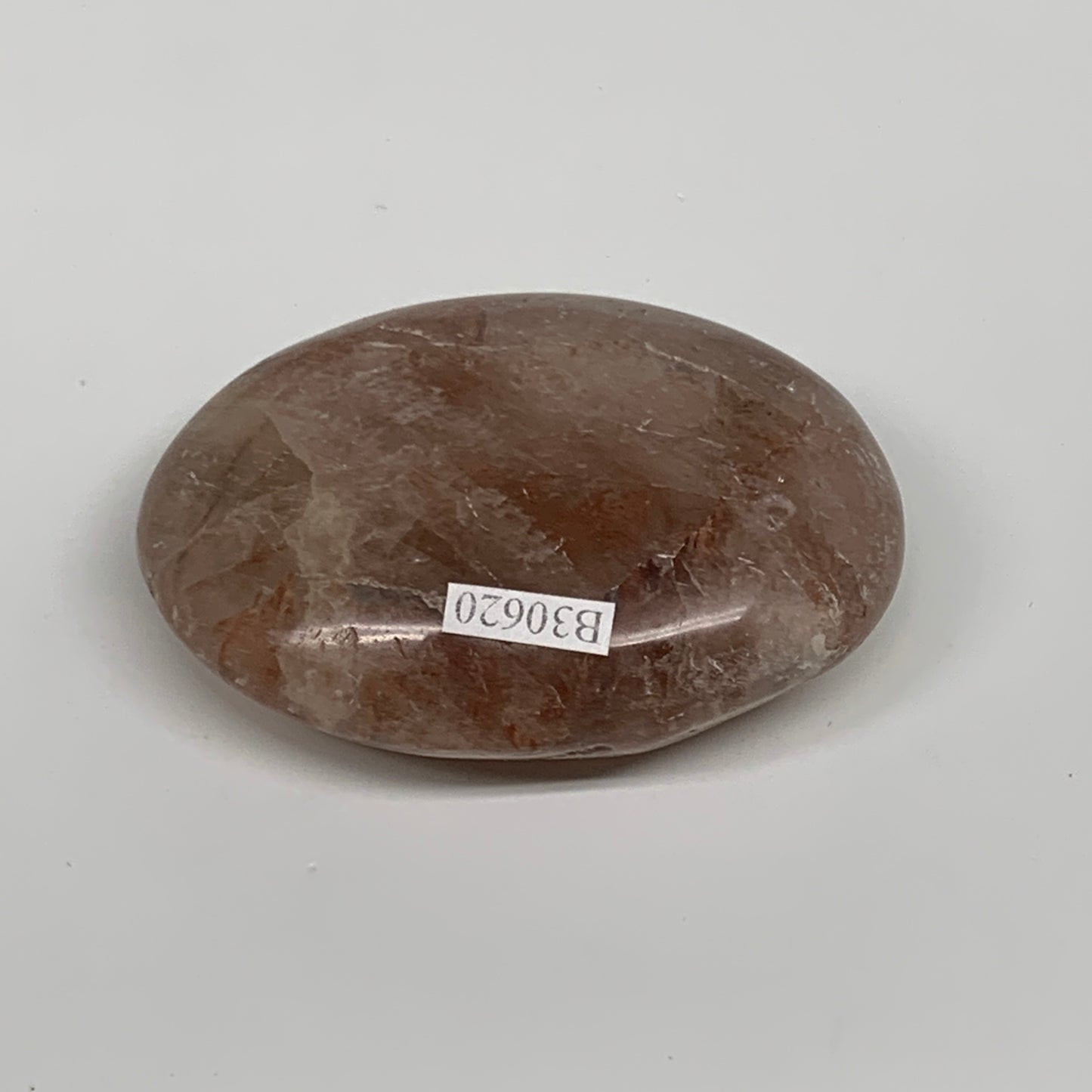 108.1g,2.6"x1.9"x0.9", Red Hematoid Fire Quartz Palm-Stone Crystal Polished, B30