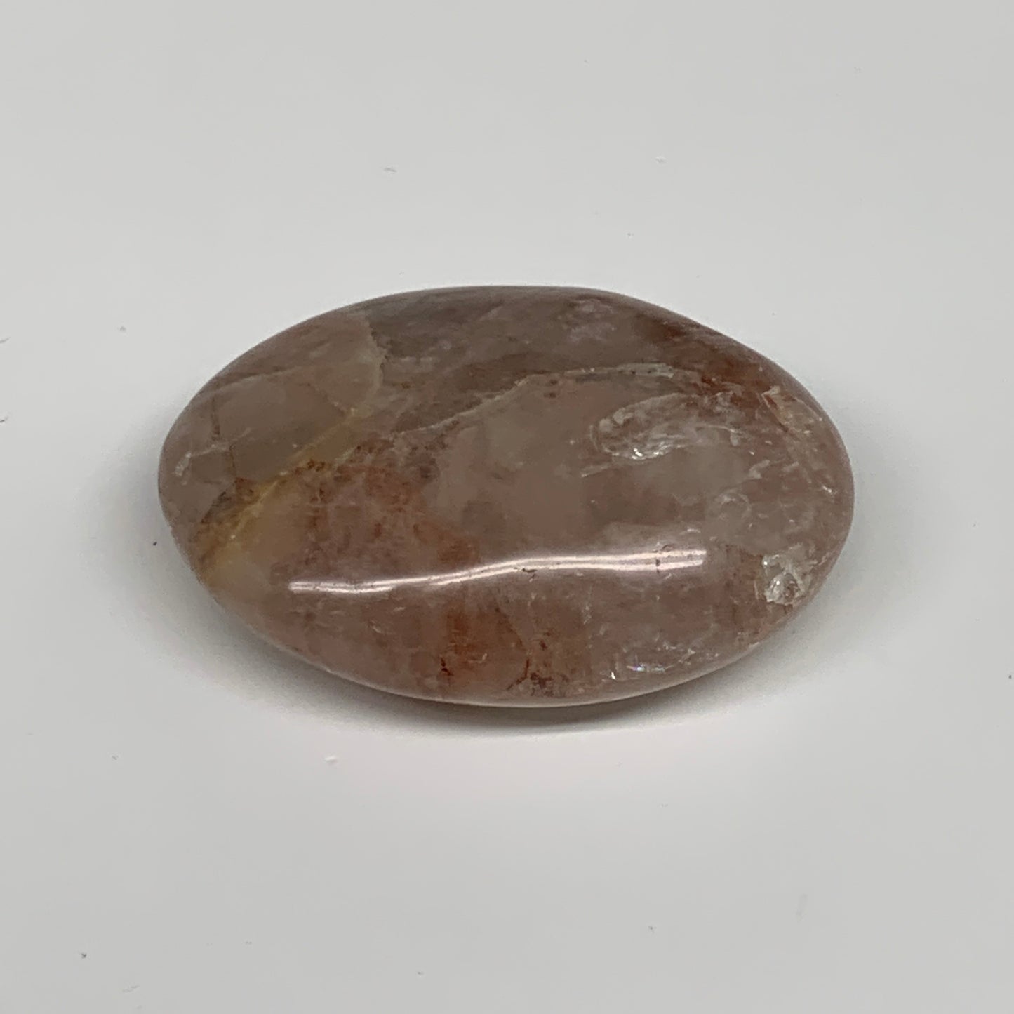 108.1g,2.6"x1.9"x0.9", Red Hematoid Fire Quartz Palm-Stone Crystal Polished, B30