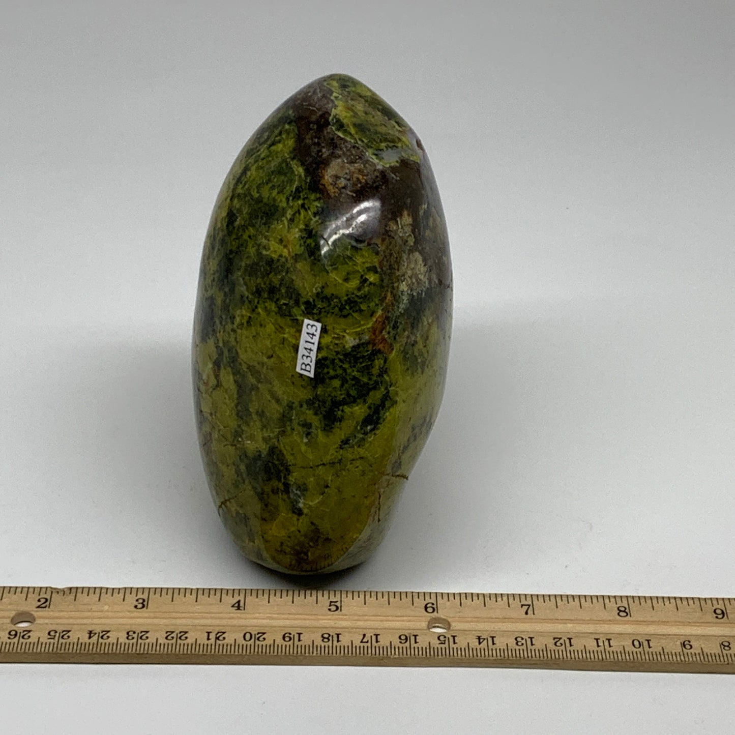 2.43 lbs, 4.9"x4.2"x2.7", Green Opal Crystal Freeform Polished Gemstone, B34143