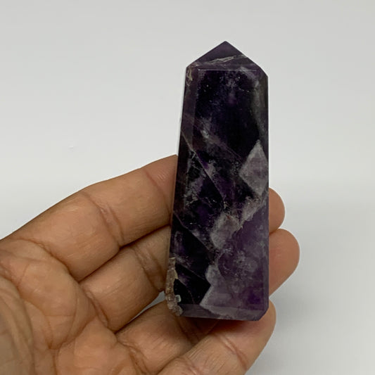 101.8g, 2.9"x1", Natural Amethyst Tower Point Obelisk @Brazil, B31528