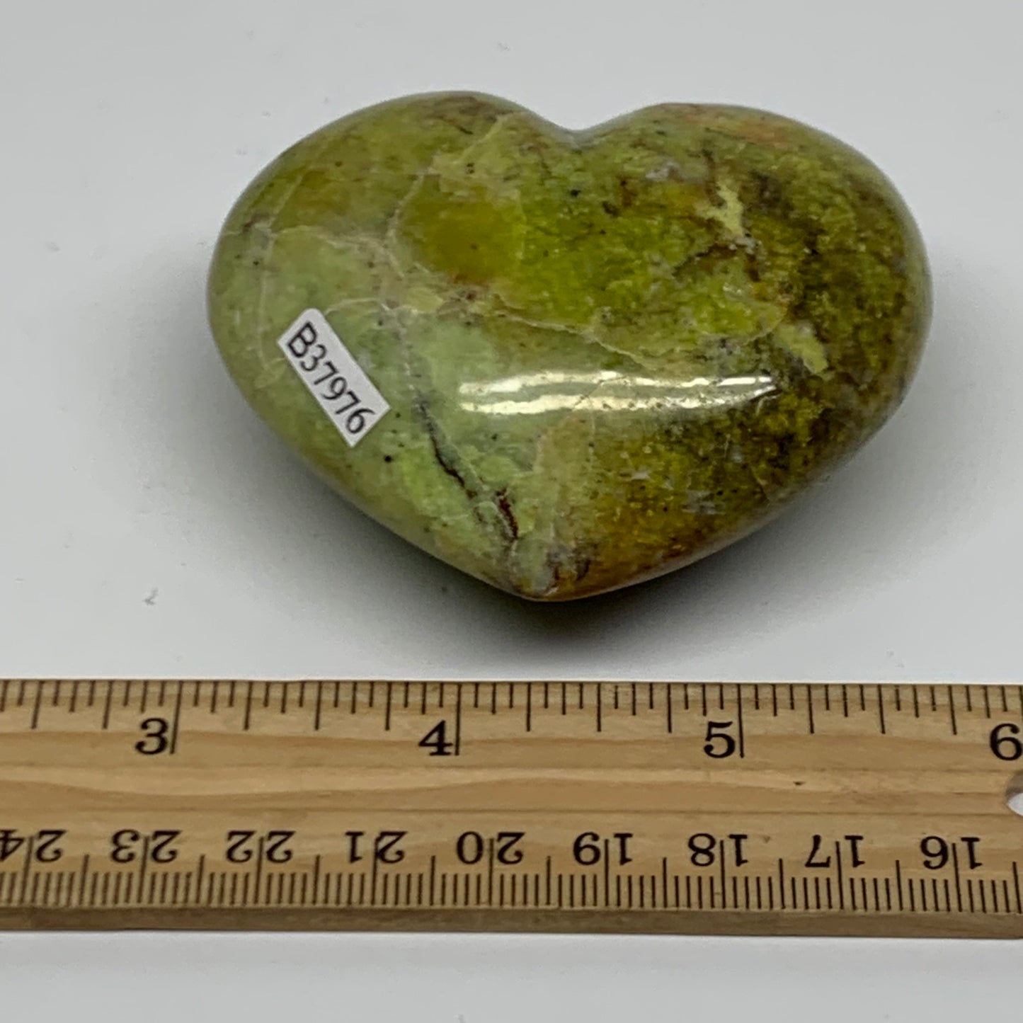 0.34 lbs, 2.3"x2.8"x1.3", Green Opal Heart Polished Gemstone Crystal, B37976