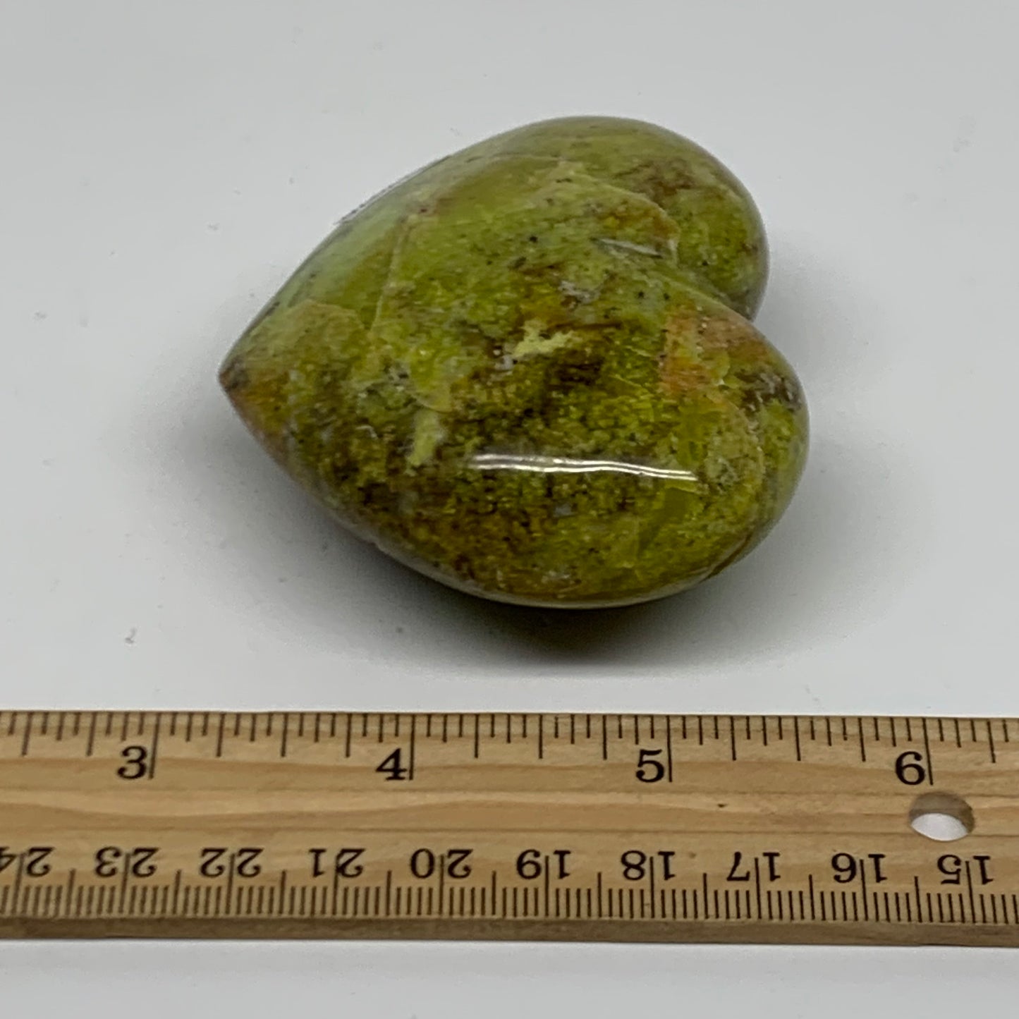 0.34 lbs, 2.3"x2.8"x1.3", Green Opal Heart Polished Gemstone Crystal, B37976