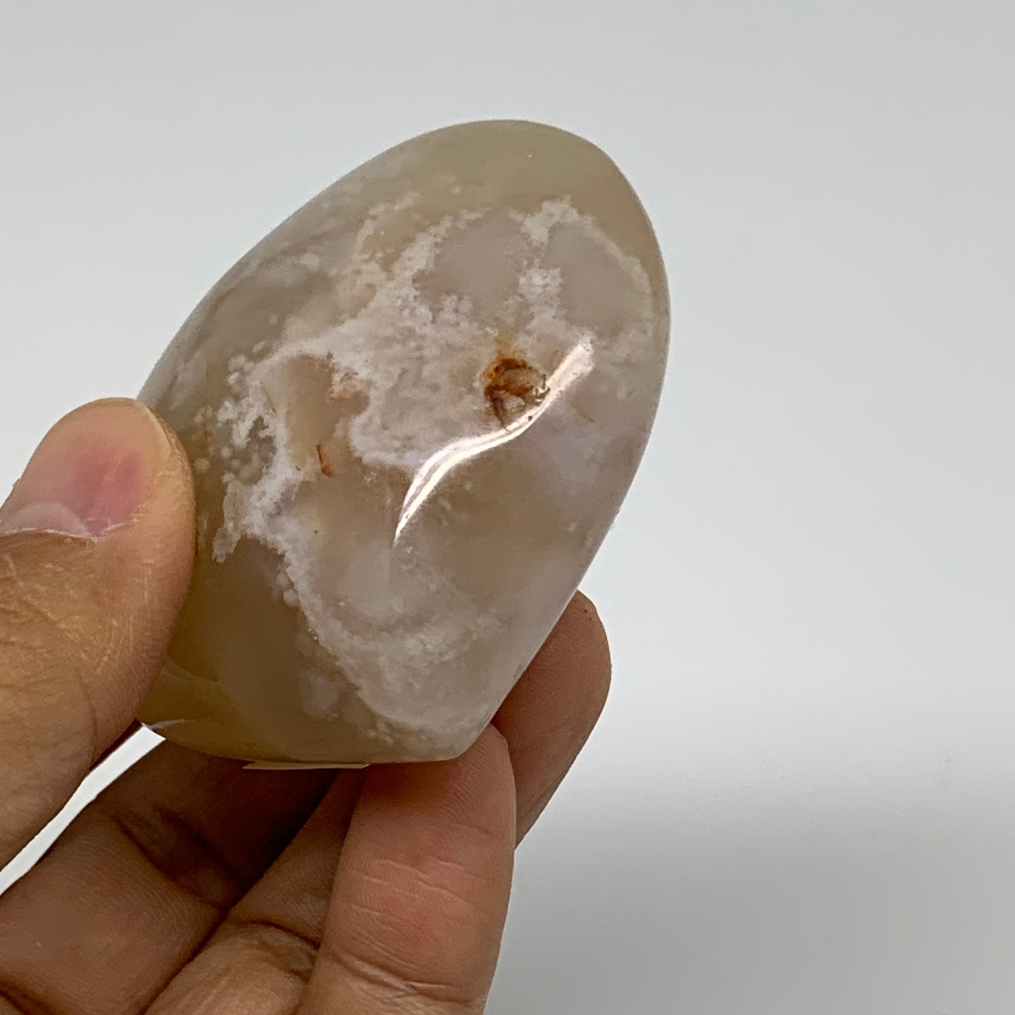 0.28 lbs, 2.2"x2.4"x1.2", Cherry Blossom Flower Agate Heart Crystal, B37175