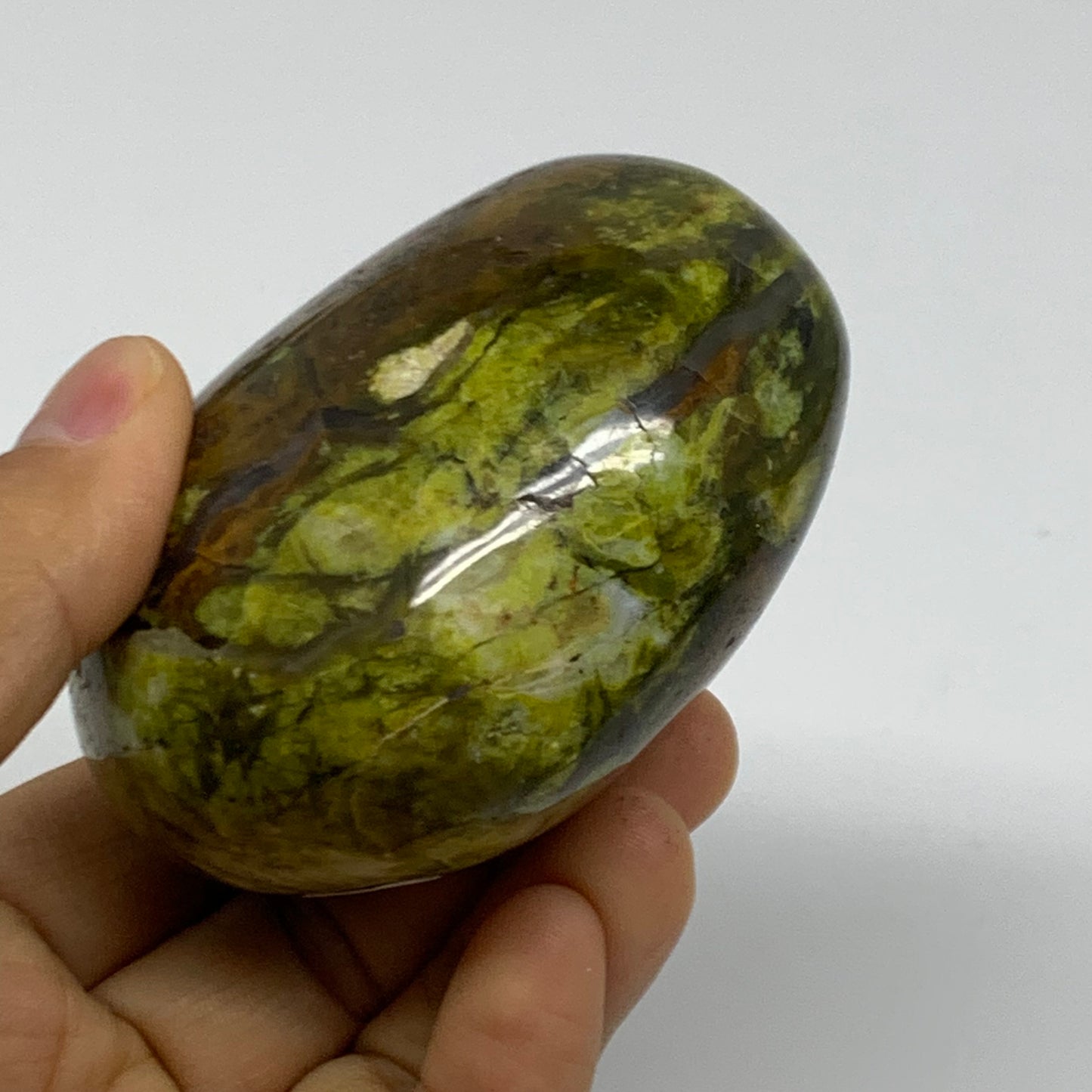 0.61 lbs, 2.5"x3.1"x1.8", Green Opal Heart Polished Gemstone Crystal, B37977