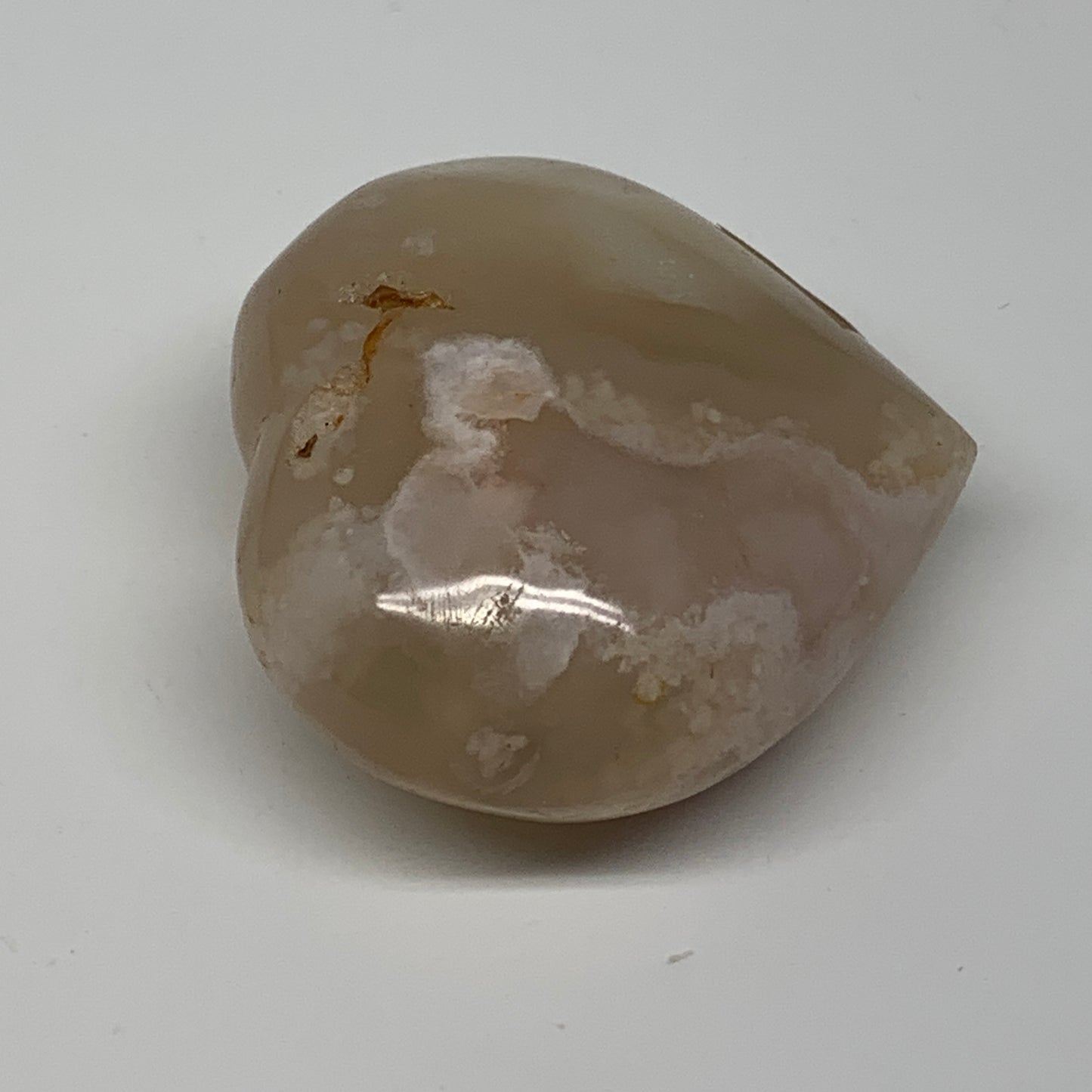 0.28 lbs, 2.2"x2.4"x1.2", Cherry Blossom Flower Agate Heart Crystal, B37175